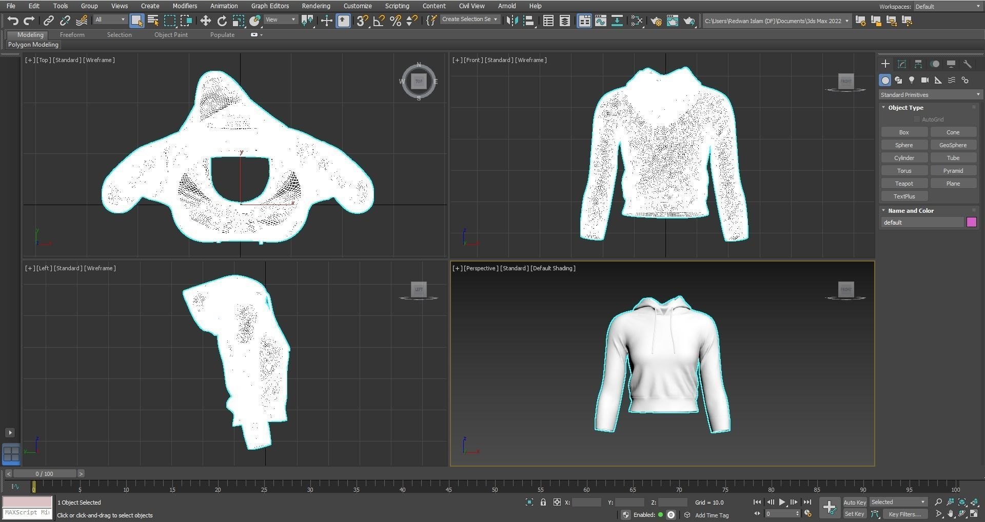 WOMEN FASHION CROP HOODIE 3D model_14