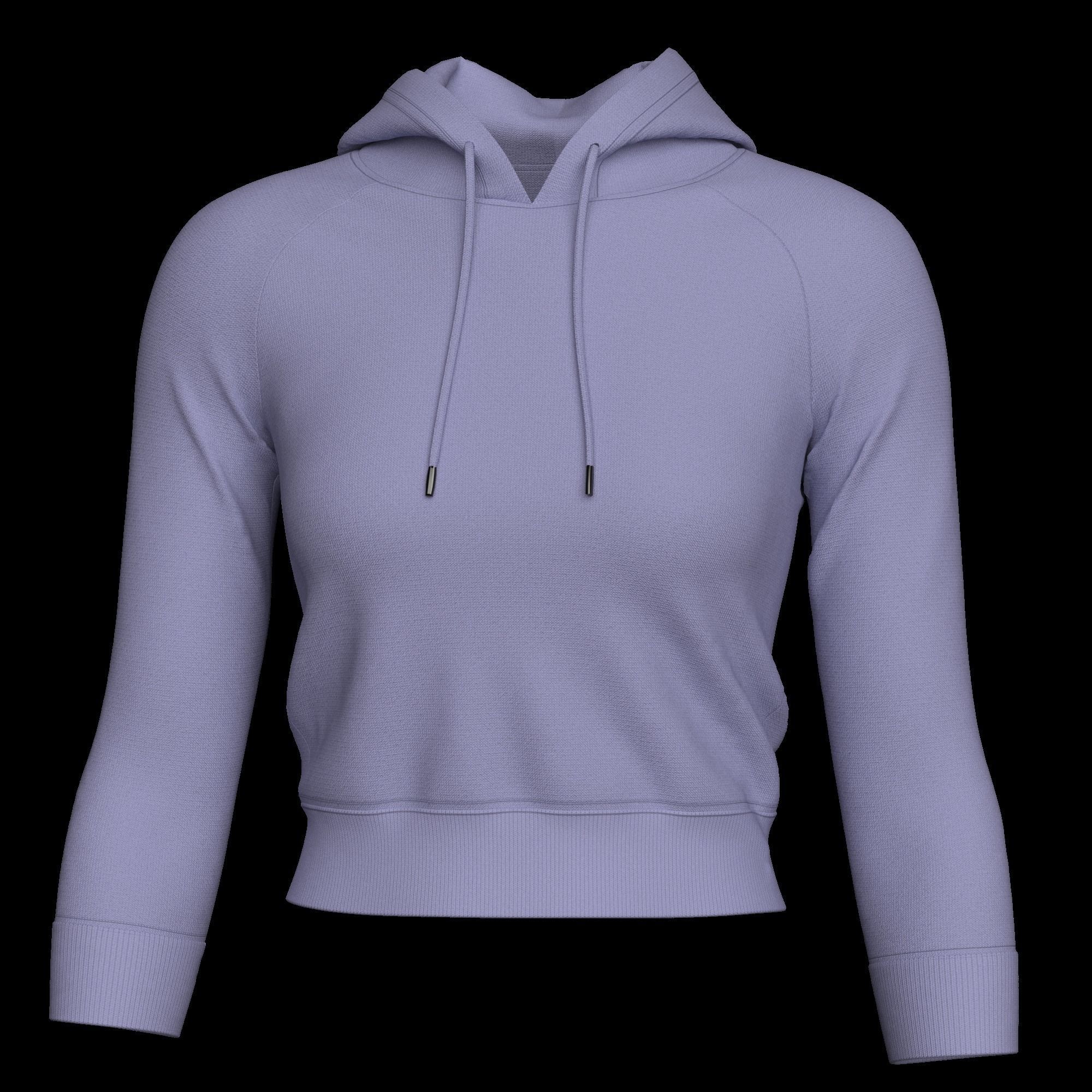WOMEN FASHION CROP HOODIE 3D model_6