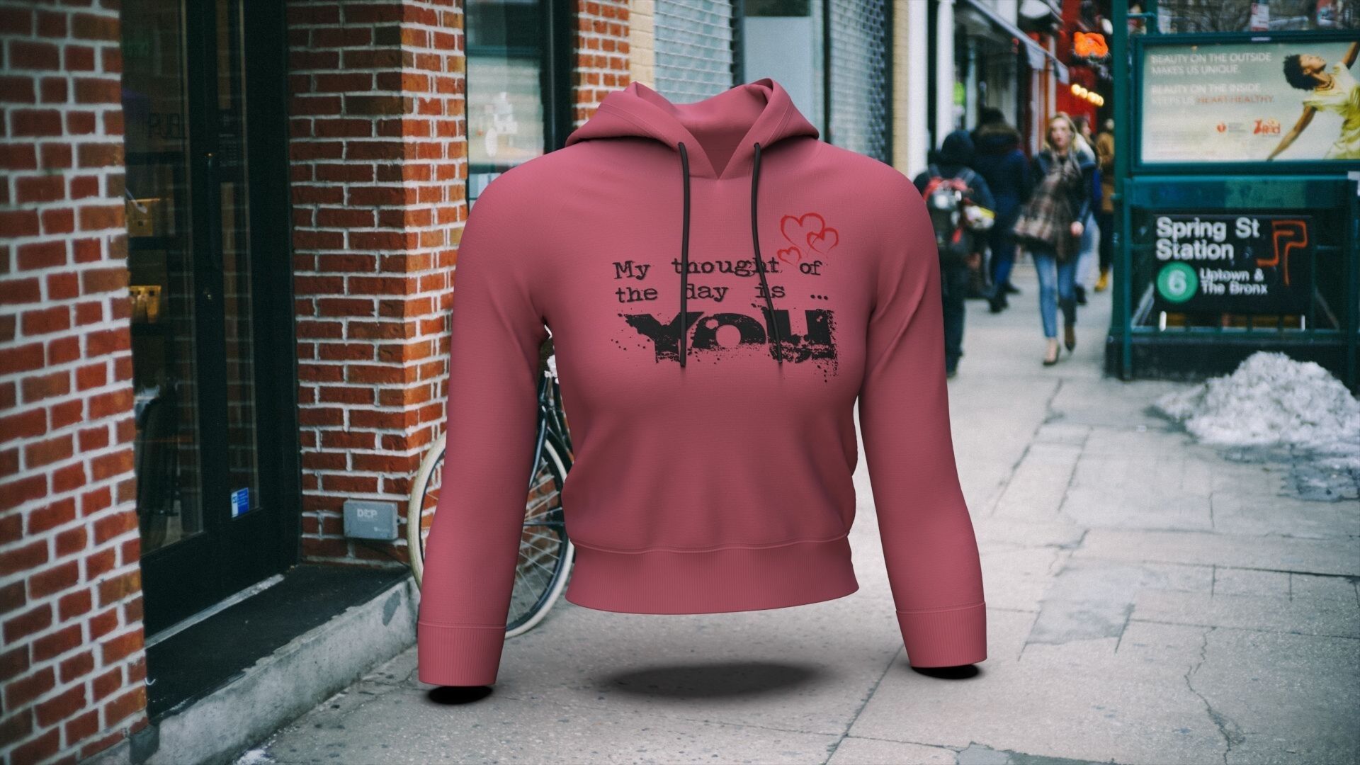 WOMEN FASHION CROP HOODIE 3D model_8