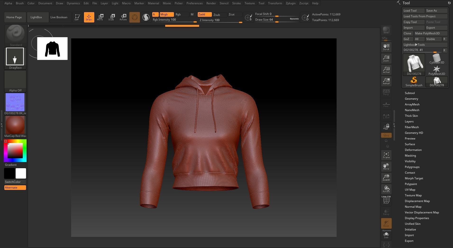 WOMEN FASHION CROP HOODIE 3D model_20