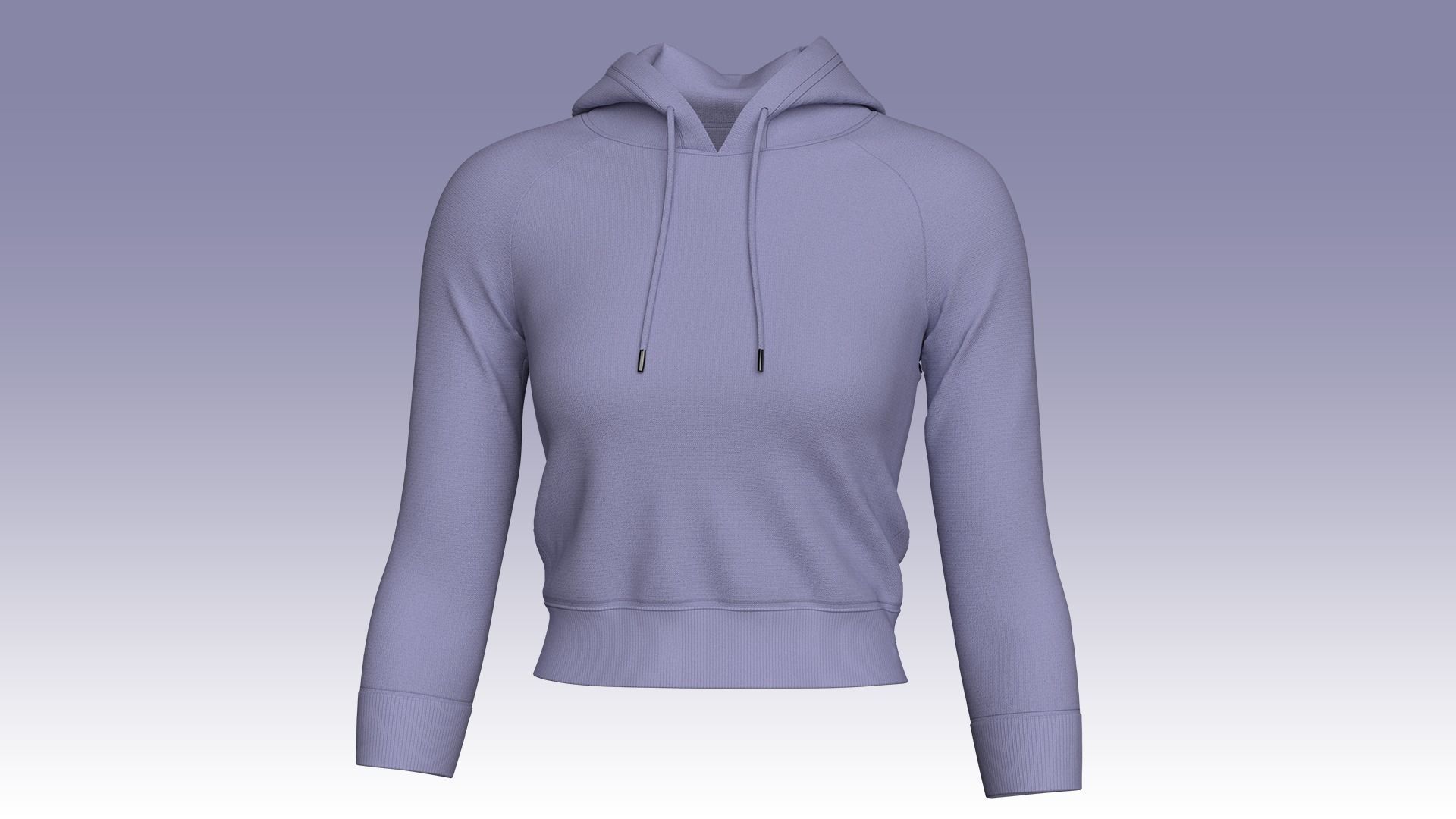 WOMEN FASHION CROP HOODIE 3D model_12