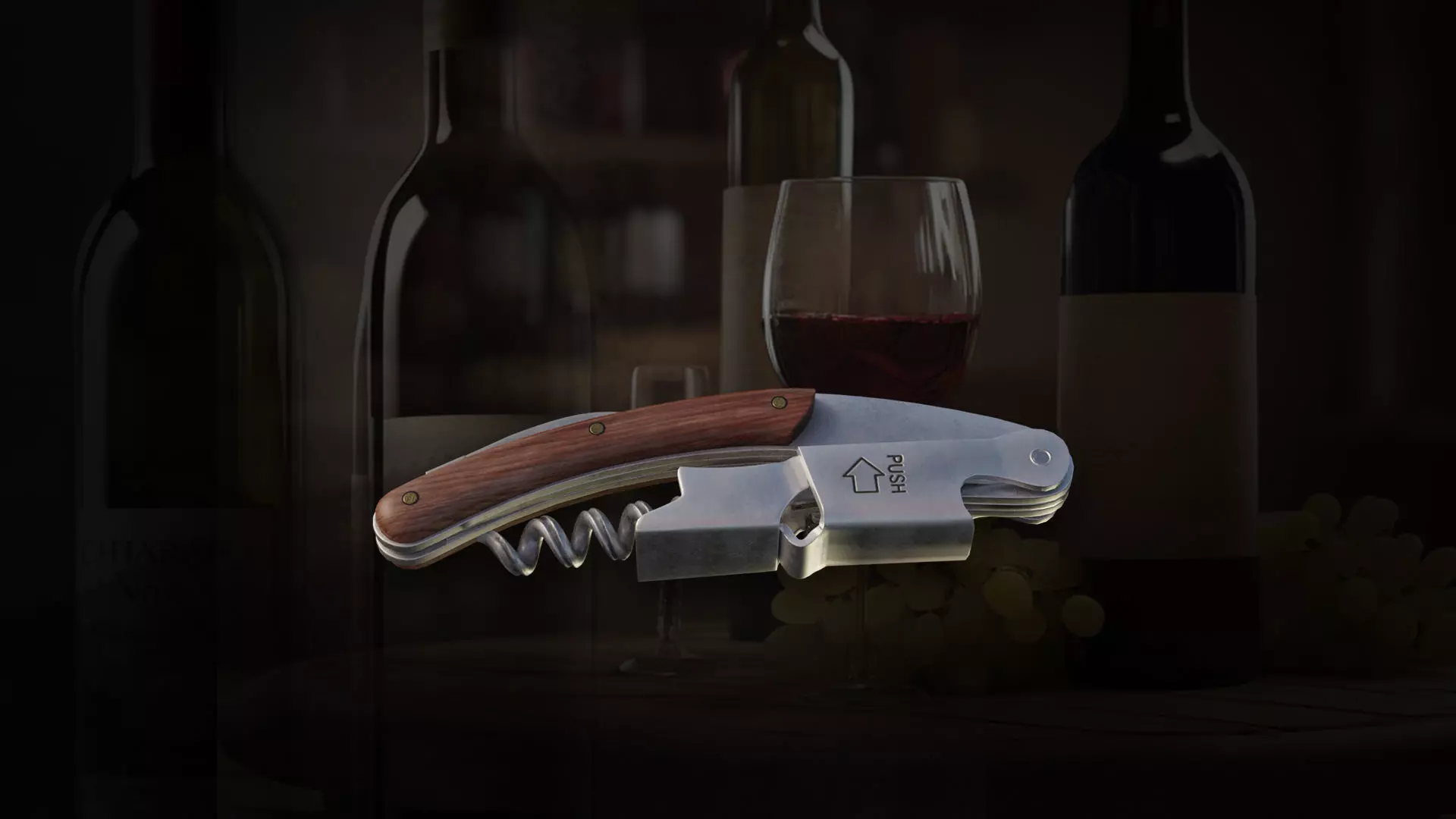 corkscrew for wine 3D model_0