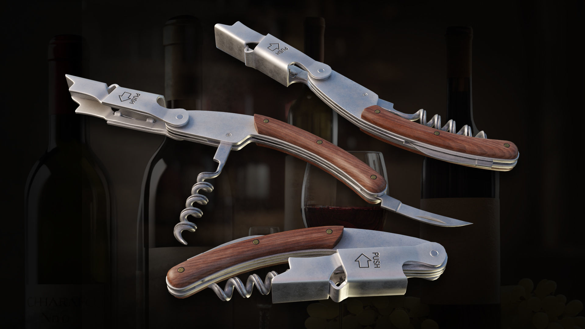 corkscrew for wine 3D model_5