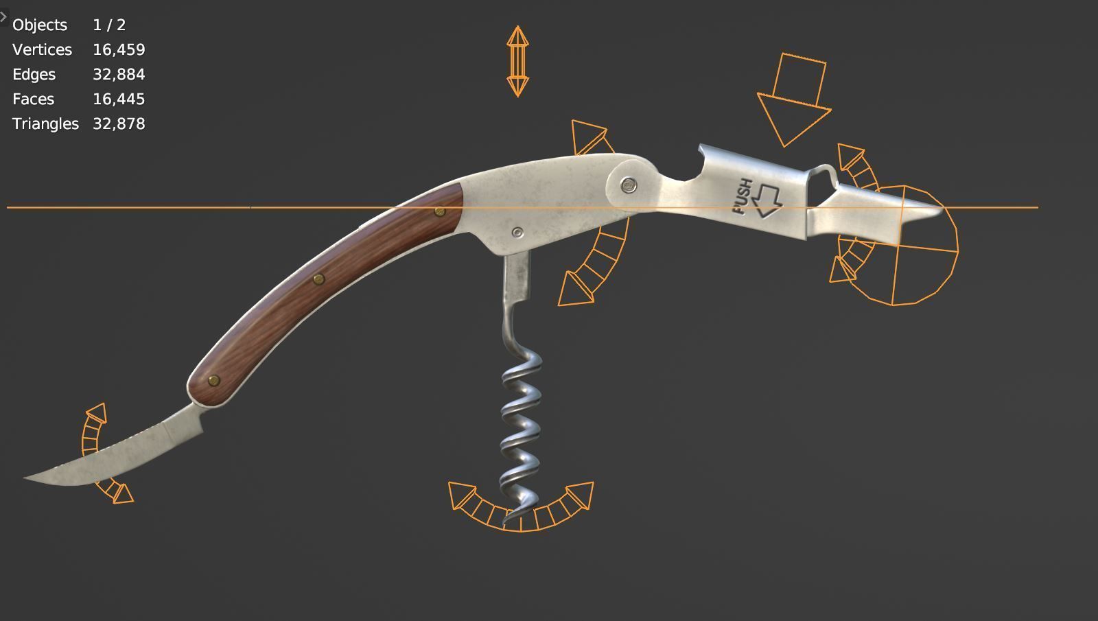 corkscrew for wine 3D model_7