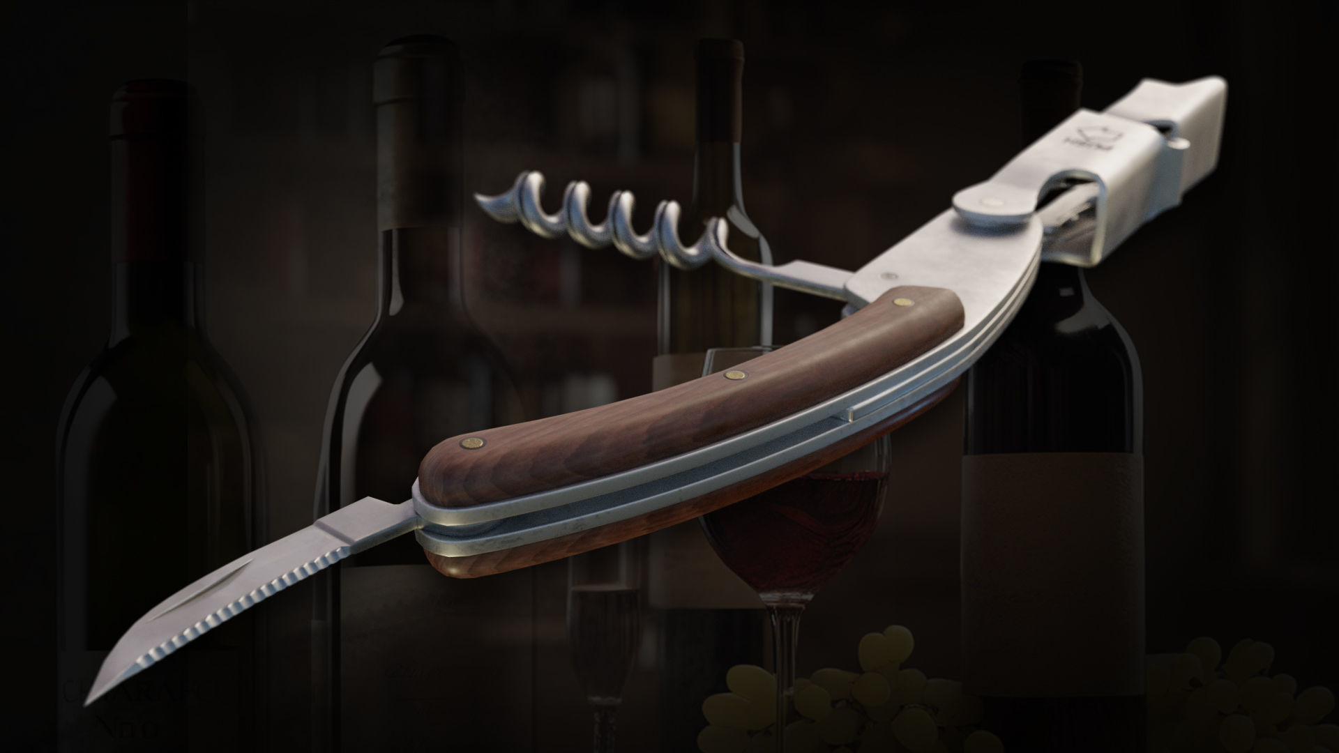corkscrew for wine 3D model_3