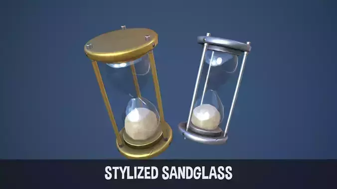 Stylized Sandglass Low-poly 3D model