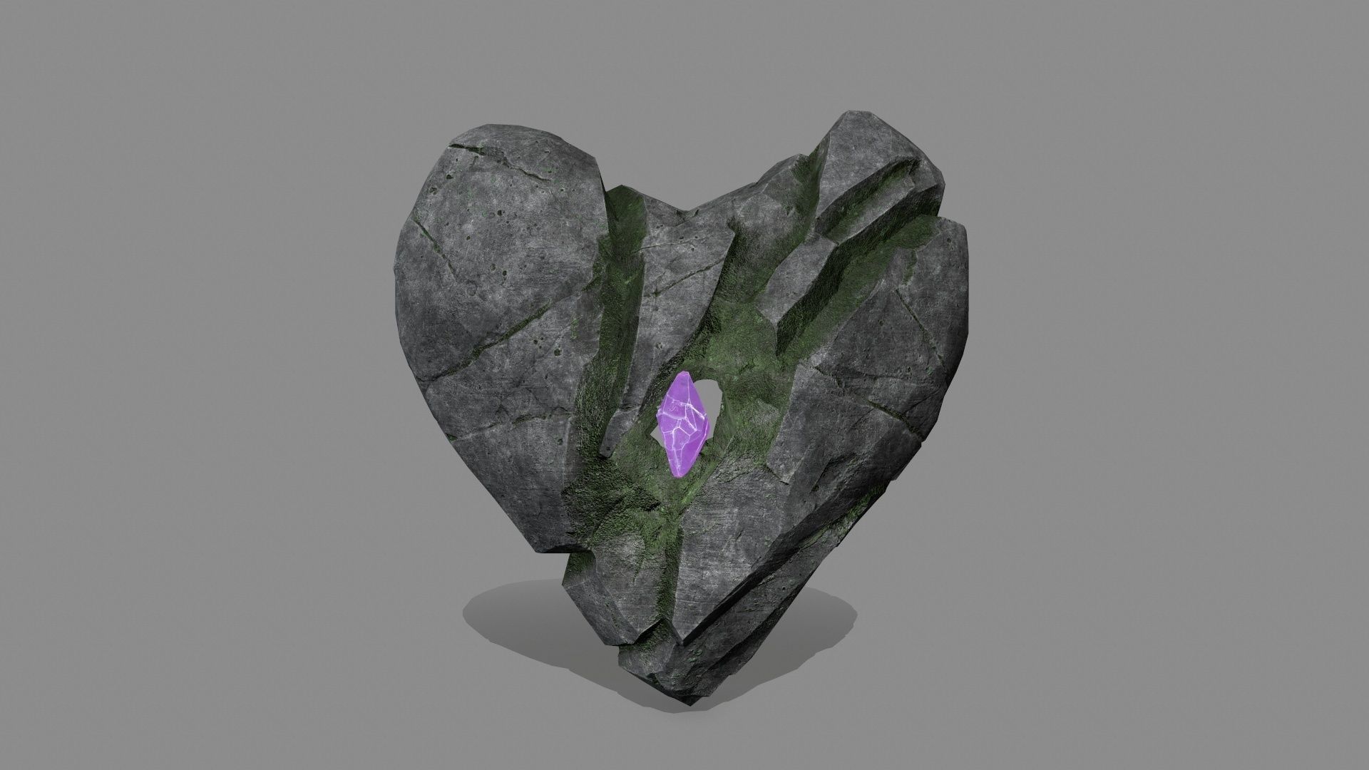 Broken Heart Low-poly 3D model_1