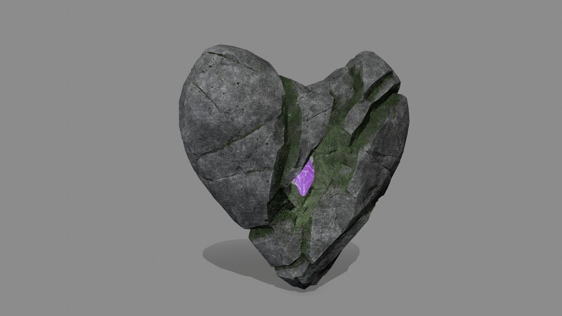 Broken Heart Low-poly 3D model_10