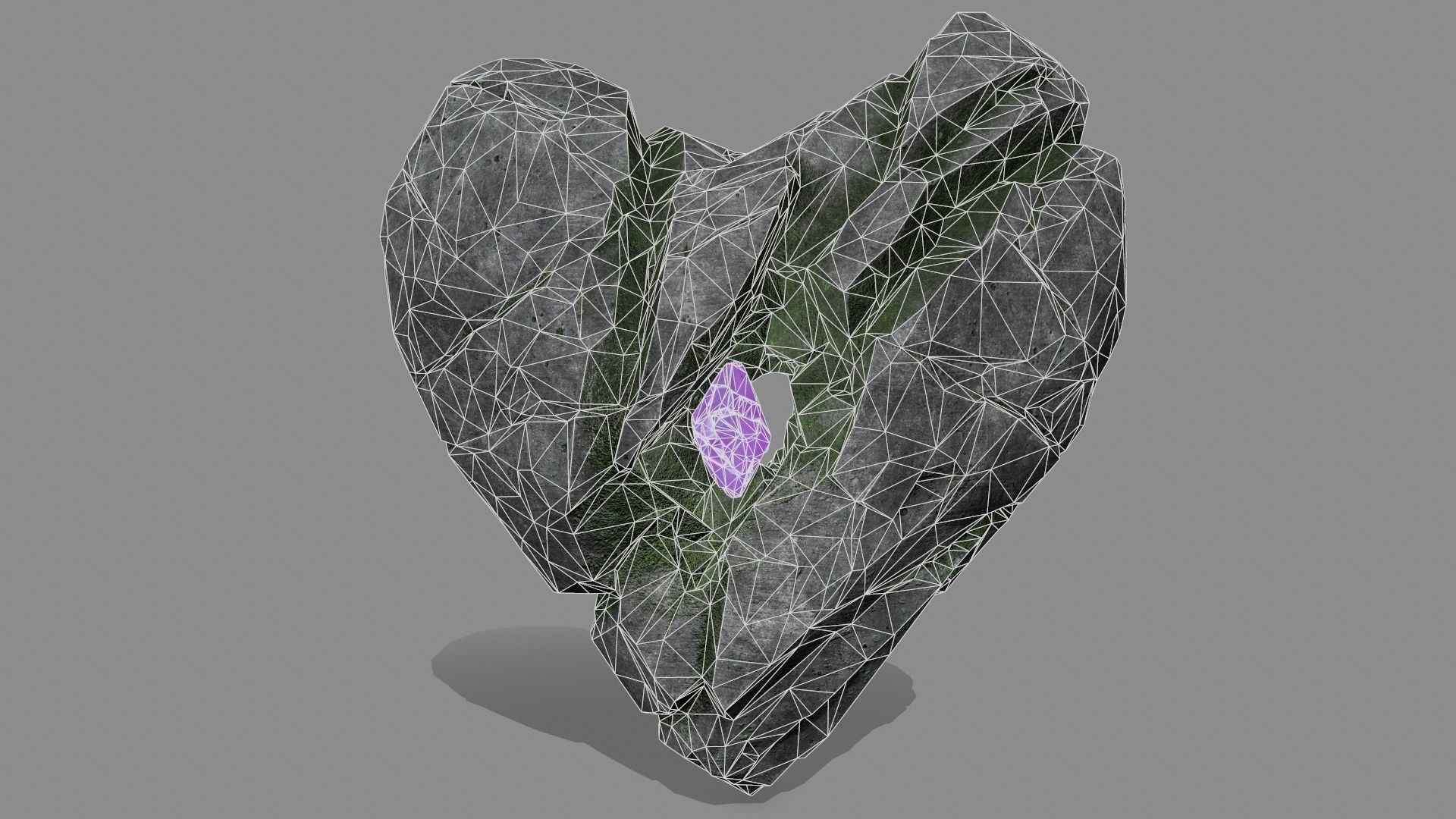 Broken Heart Low-poly 3D model_17