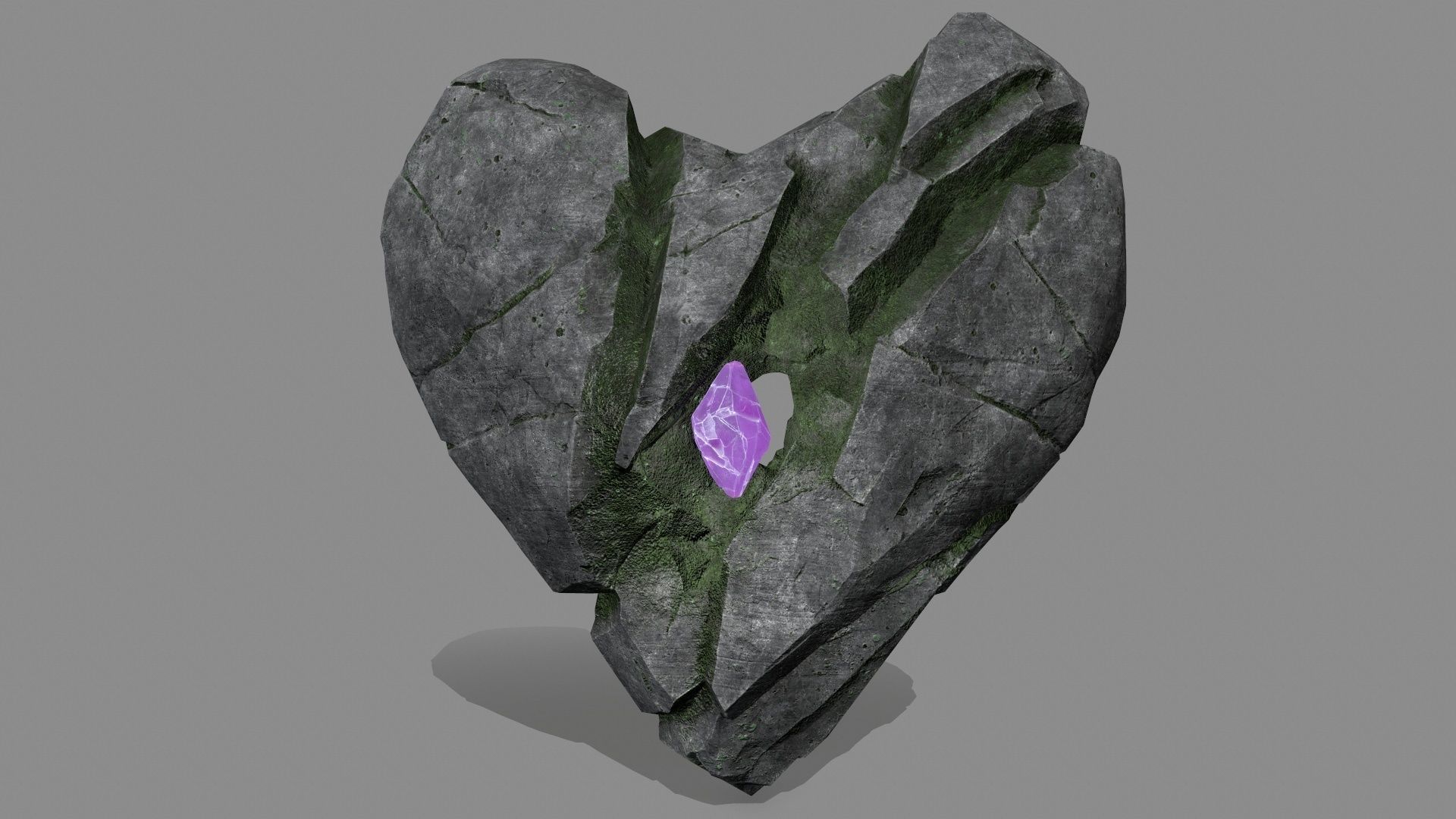 Broken Heart Low-poly 3D model_16