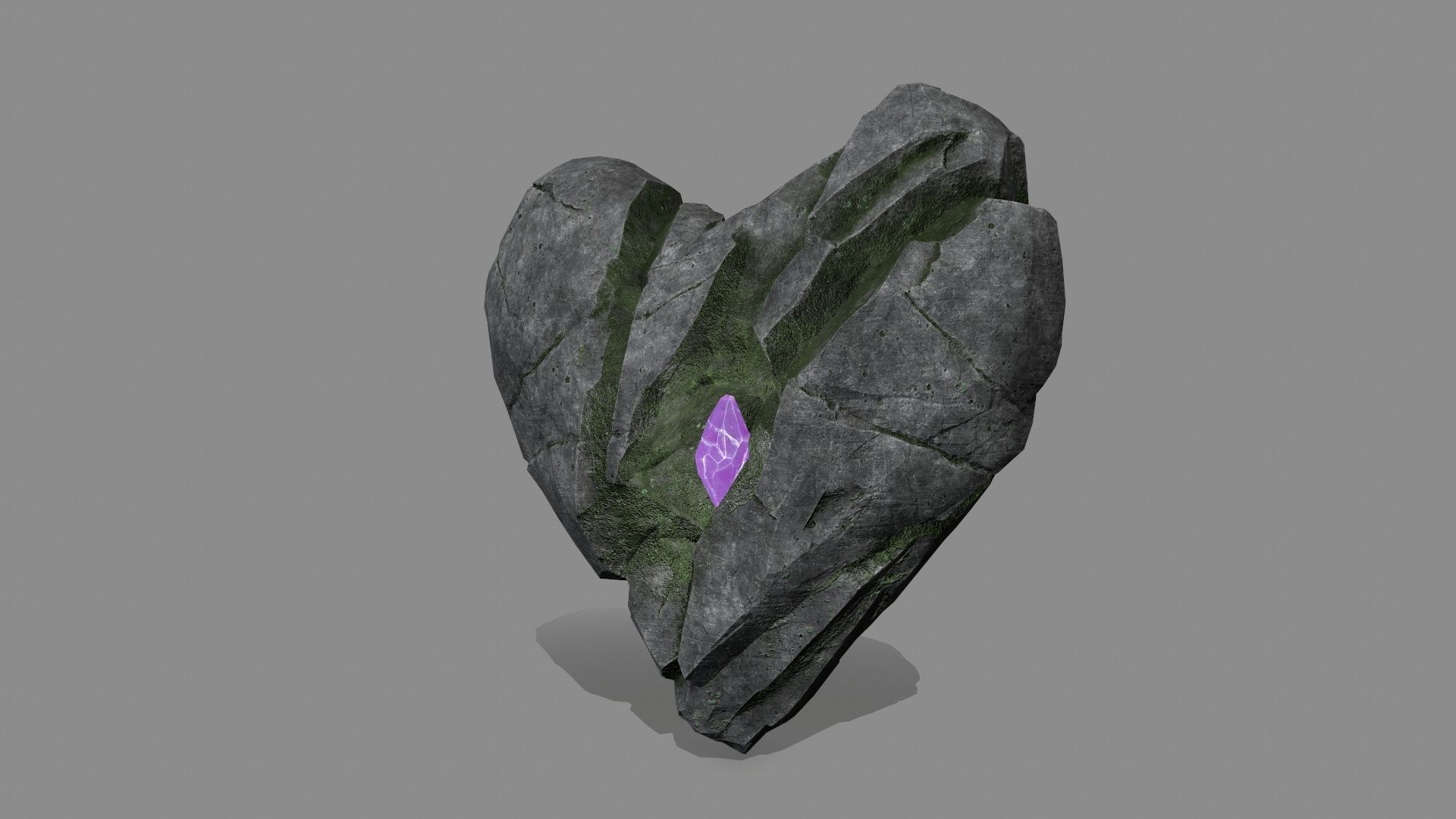 Broken Heart Low-poly 3D model_2