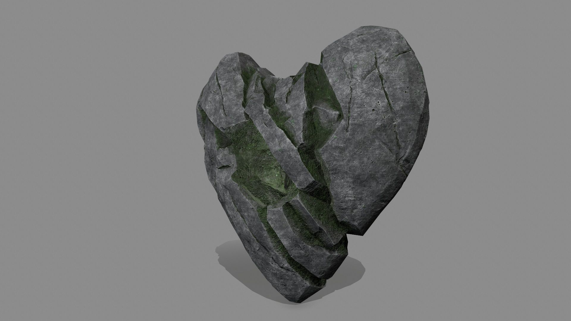 Broken Heart Low-poly 3D model_7