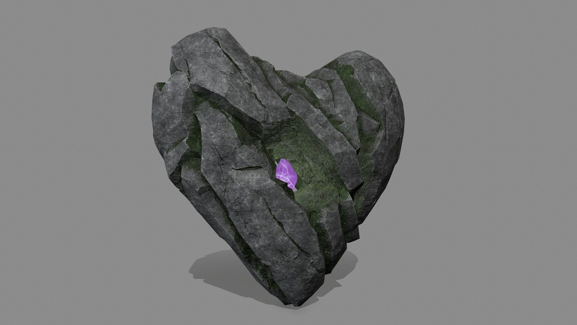 Broken Heart Low-poly 3D model_5