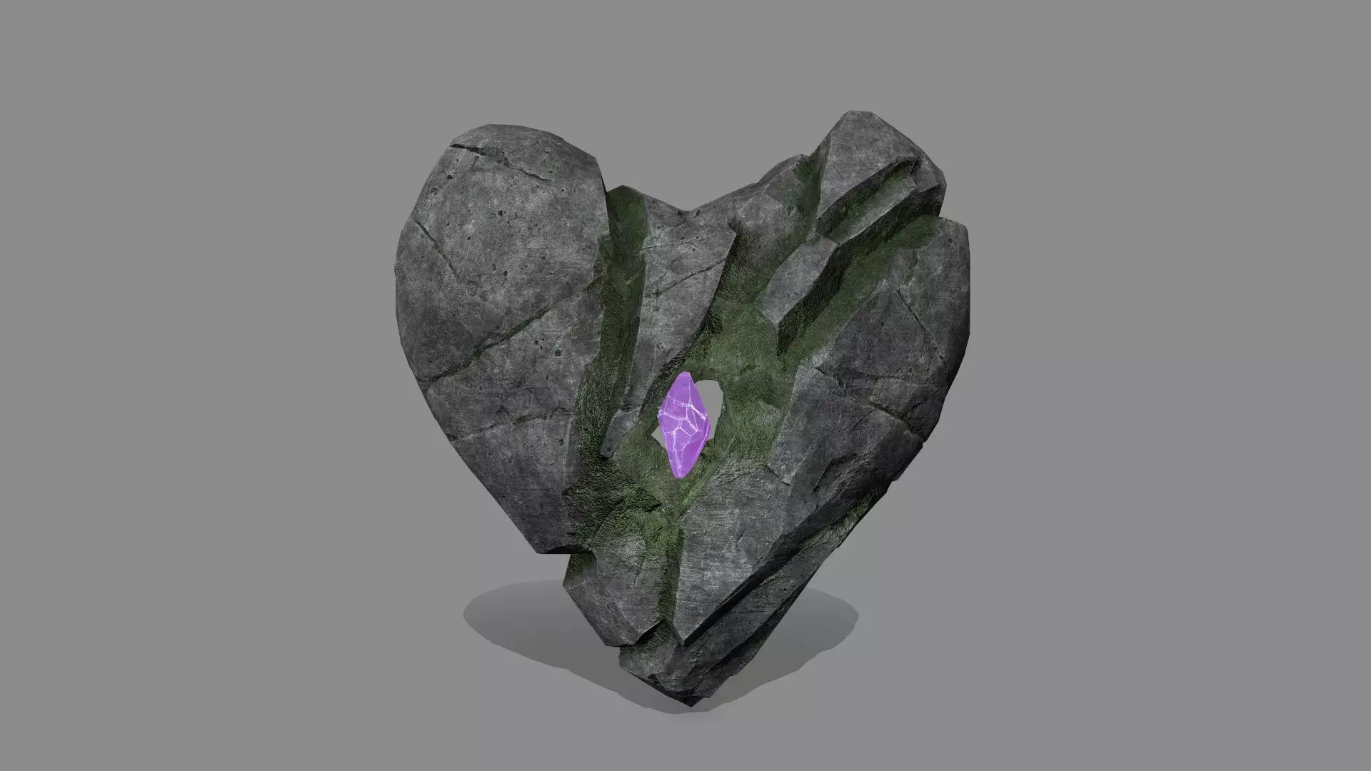 Broken Heart Low-poly 3D model_0