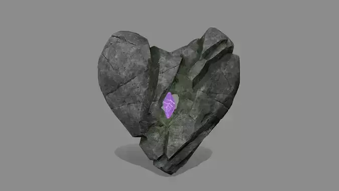 Broken Heart Low-poly 3D model