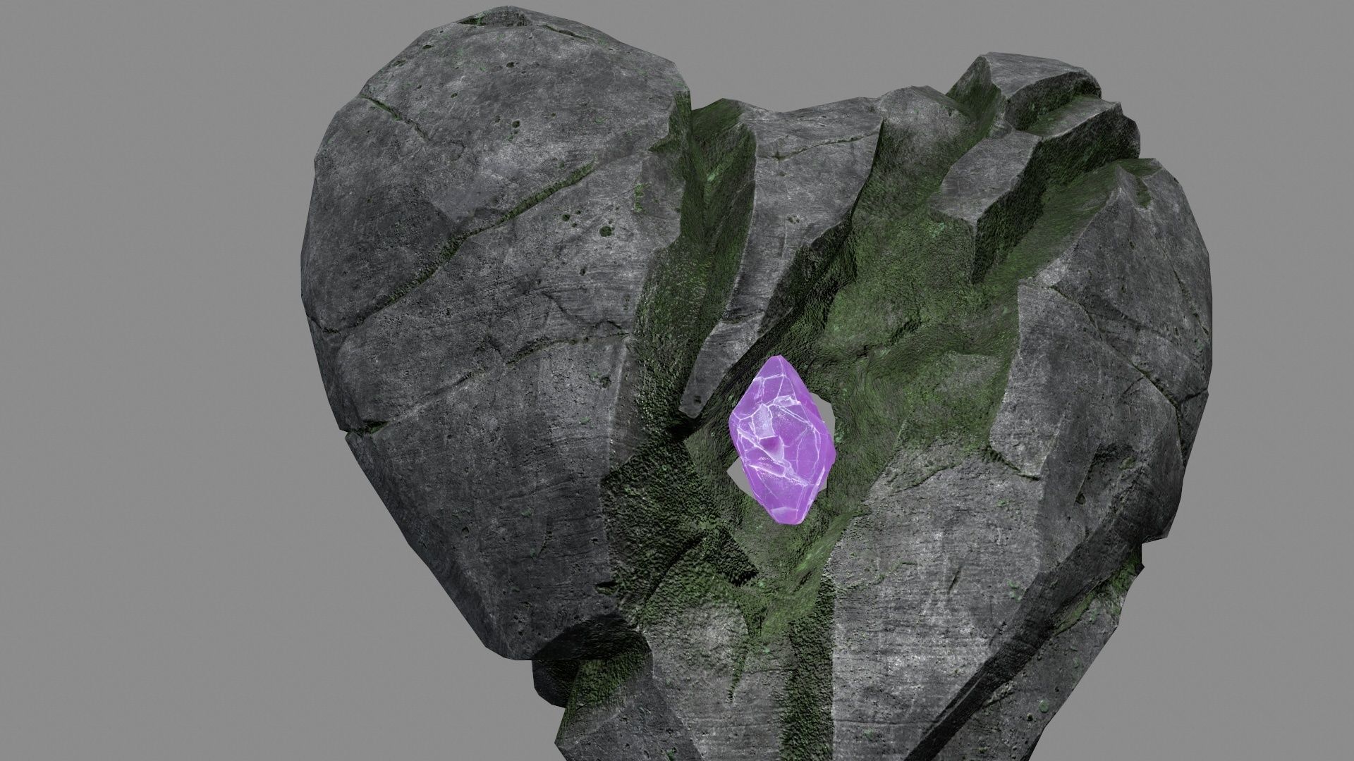 Broken Heart Low-poly 3D model_15