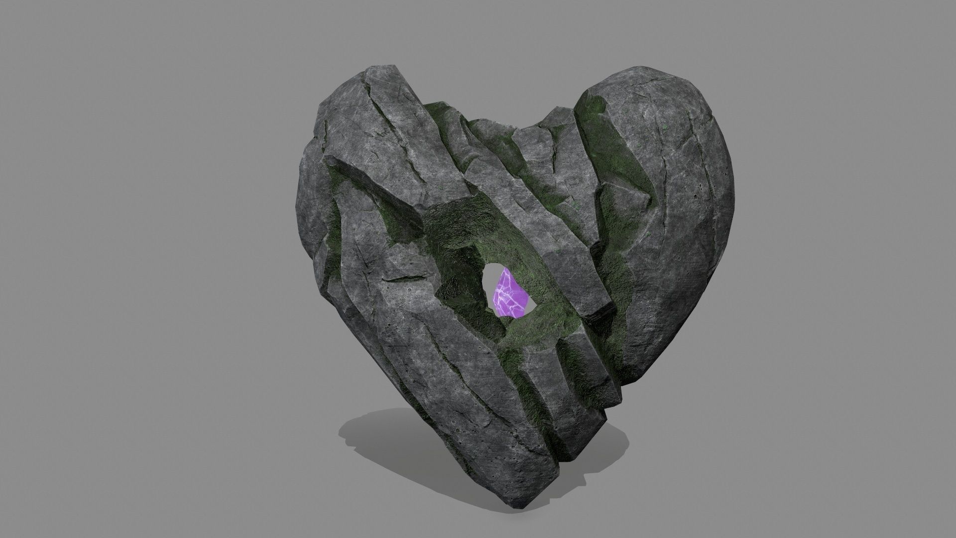 Broken Heart Low-poly 3D model_6