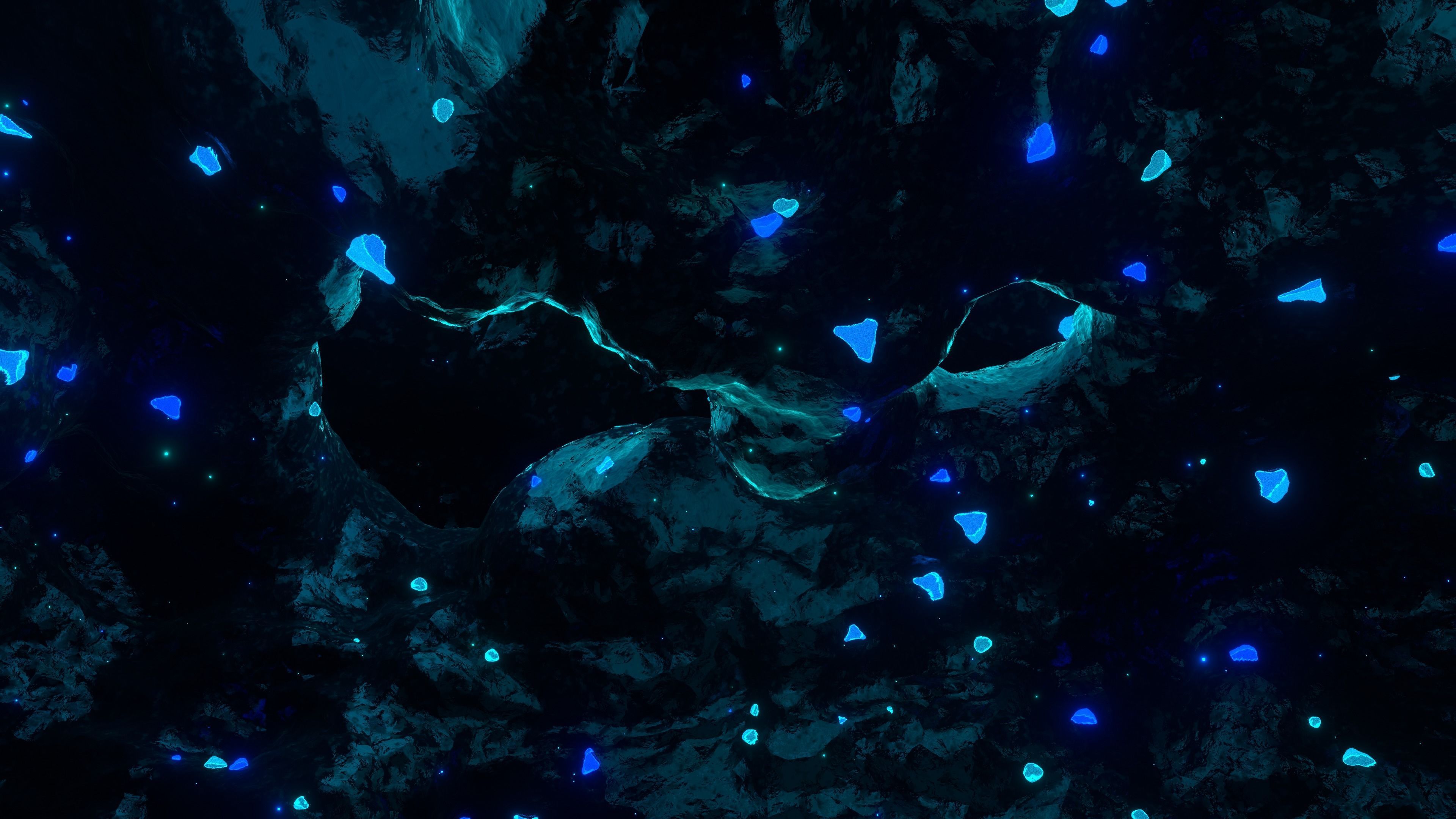 Crystalized Cave with Glowing Mushrooms 3D model_4