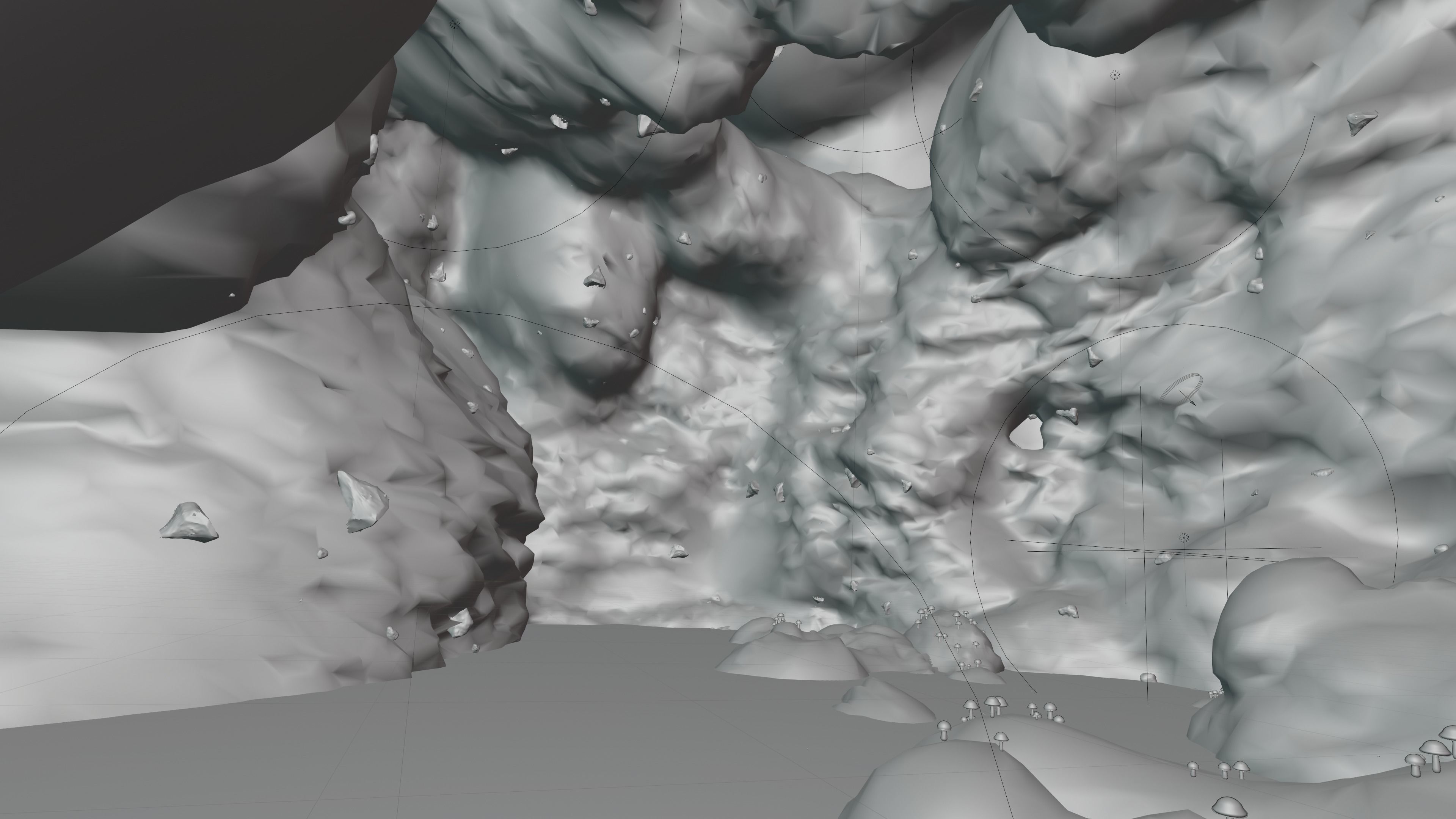 Crystalized Cave with Glowing Mushrooms 3D model_8