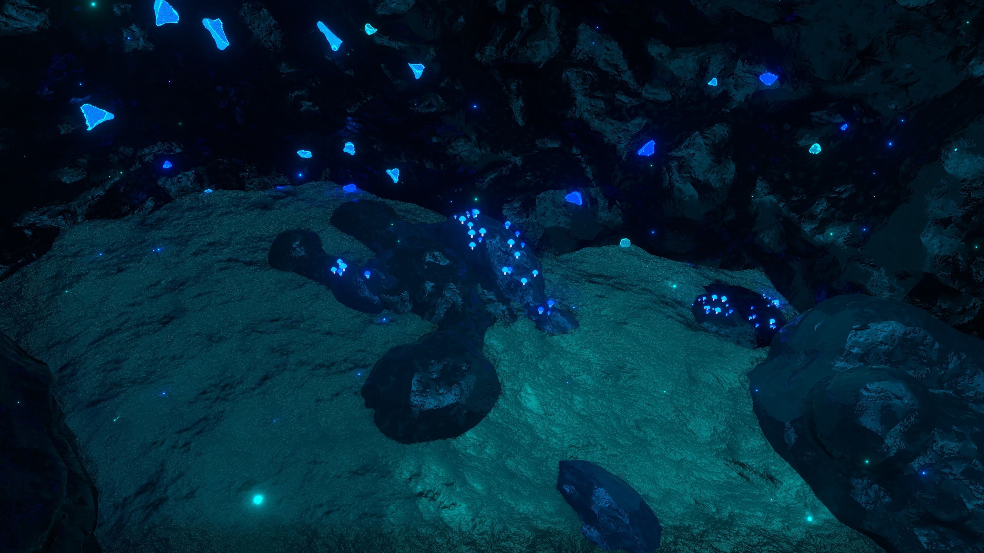 Crystalized Cave with Glowing Mushrooms 3D model_5
