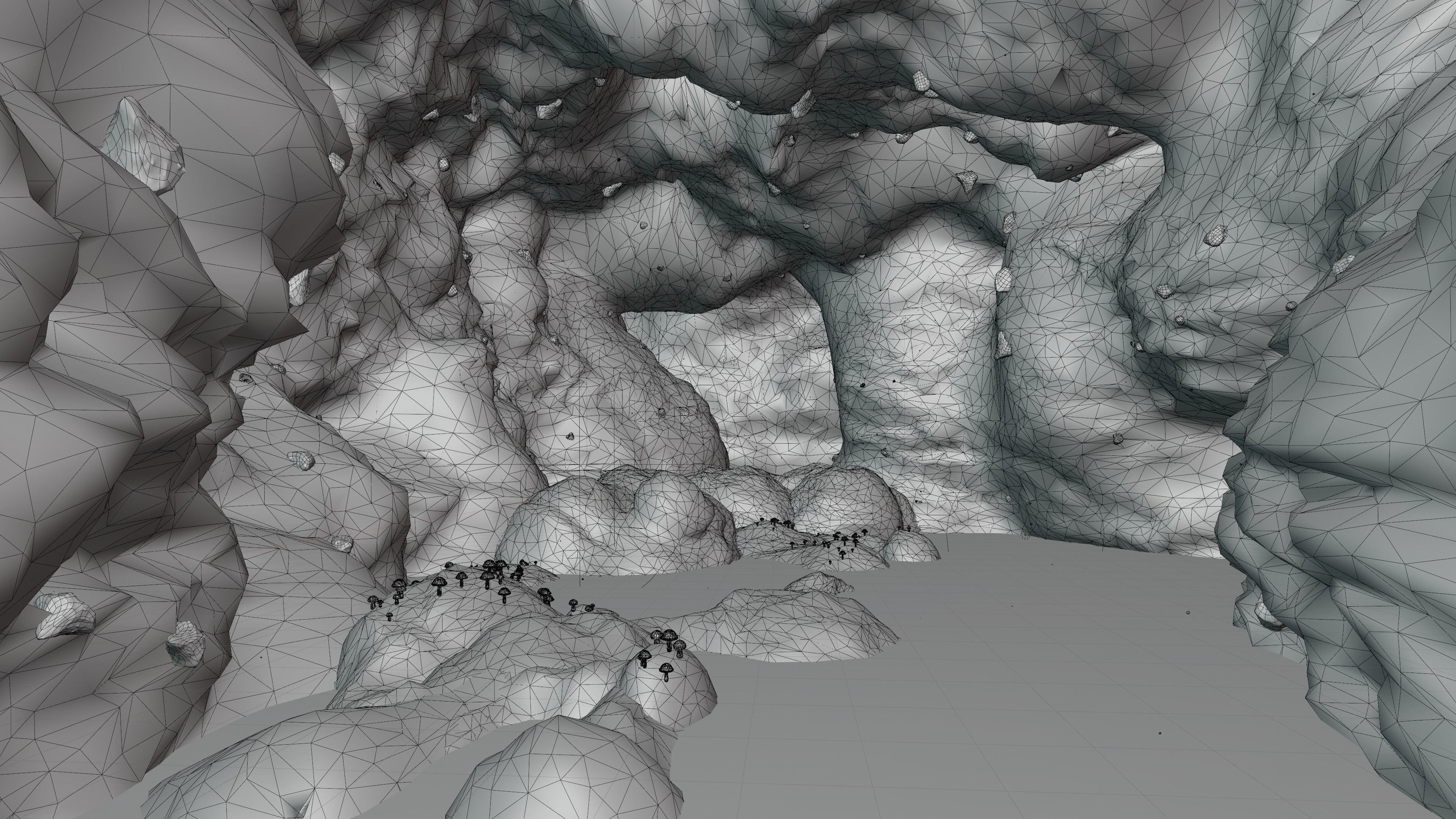 Crystalized Cave with Glowing Mushrooms 3D model_10