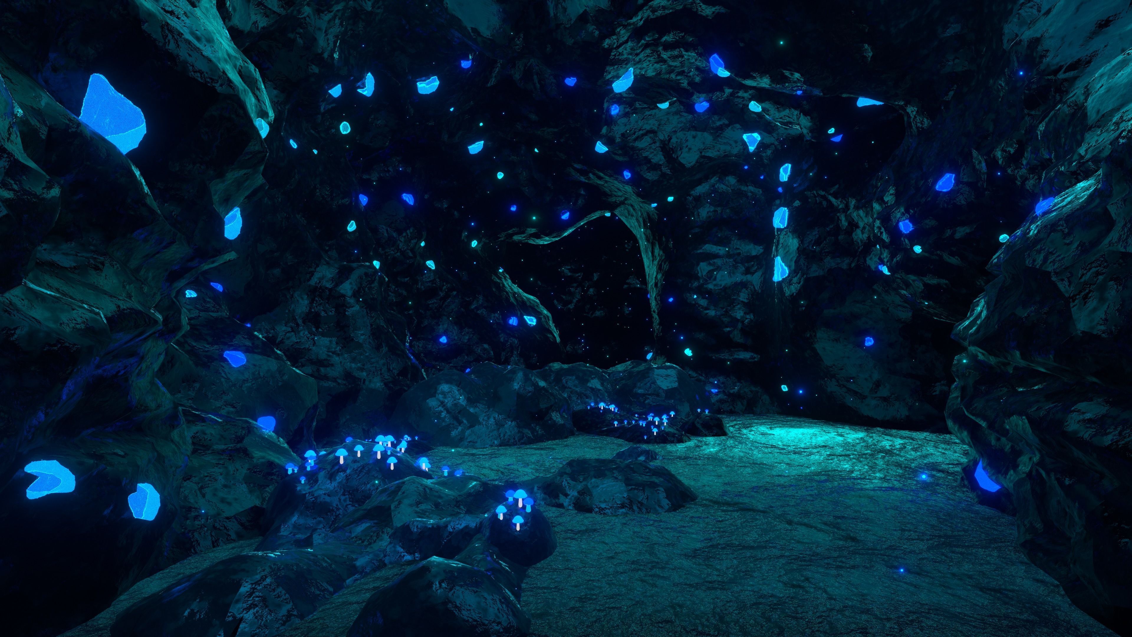 Crystalized Cave with Glowing Mushrooms 3D model_9