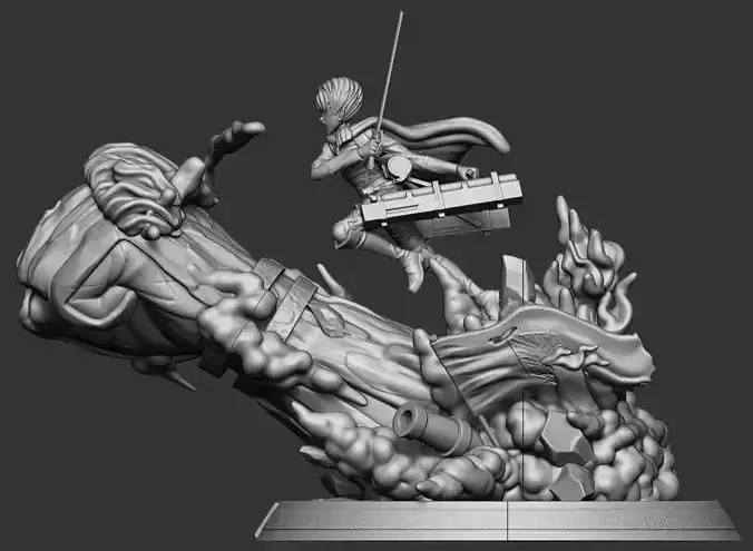Levi Ackermann vs Armored Titan 3D print model