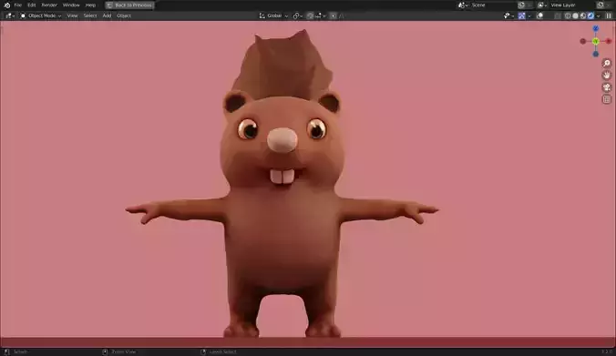 Squirrel 3D Model Low-poly 3D model