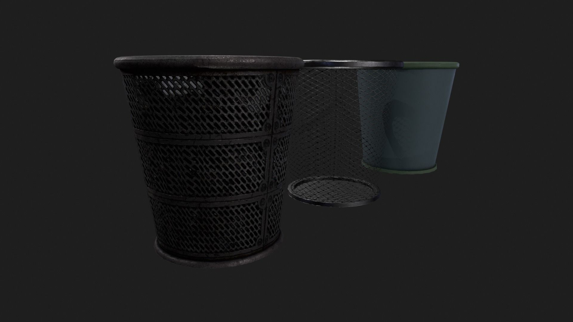 Trash Cans Free low-poly 3D model_2