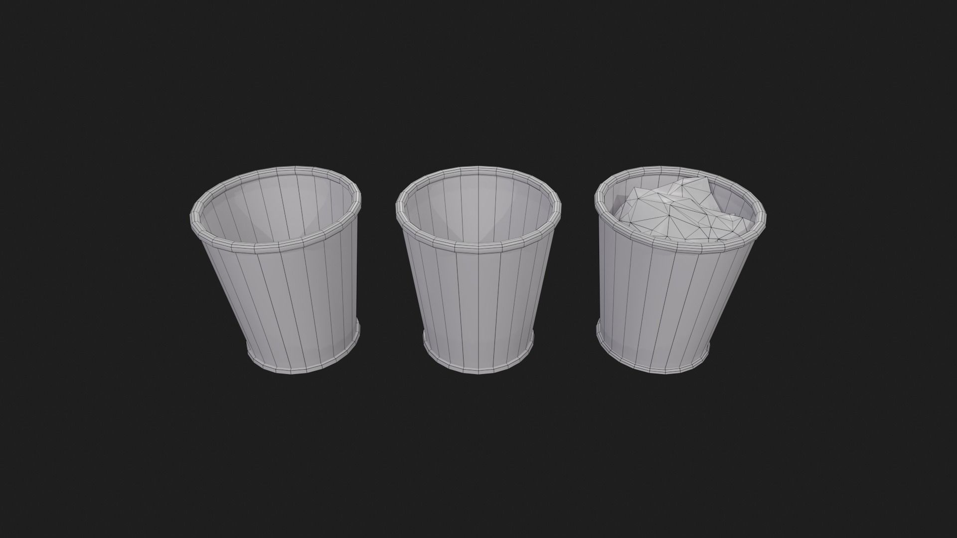 Trash Cans Free low-poly 3D model_5