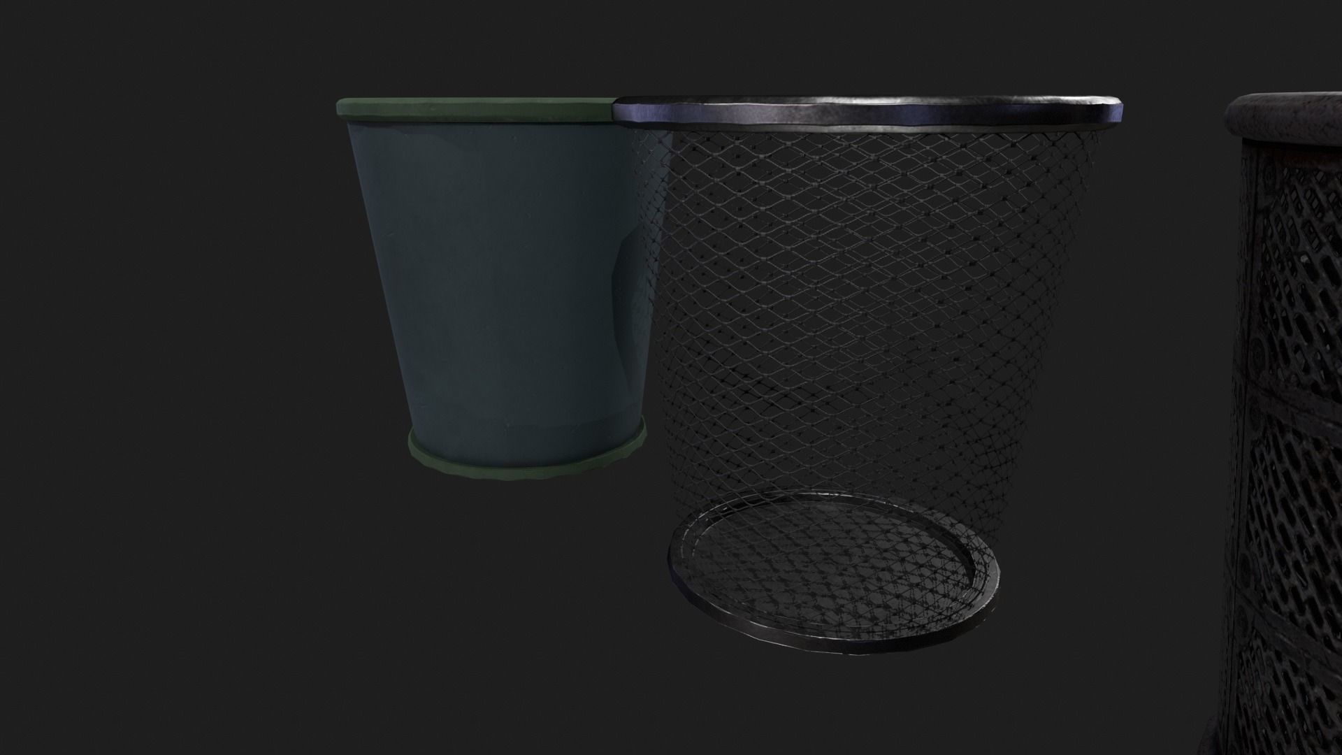 Trash Cans Free low-poly 3D model_3