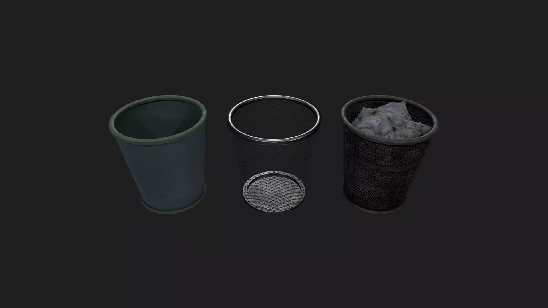 Trash Cans Free low-poly 3D model_0