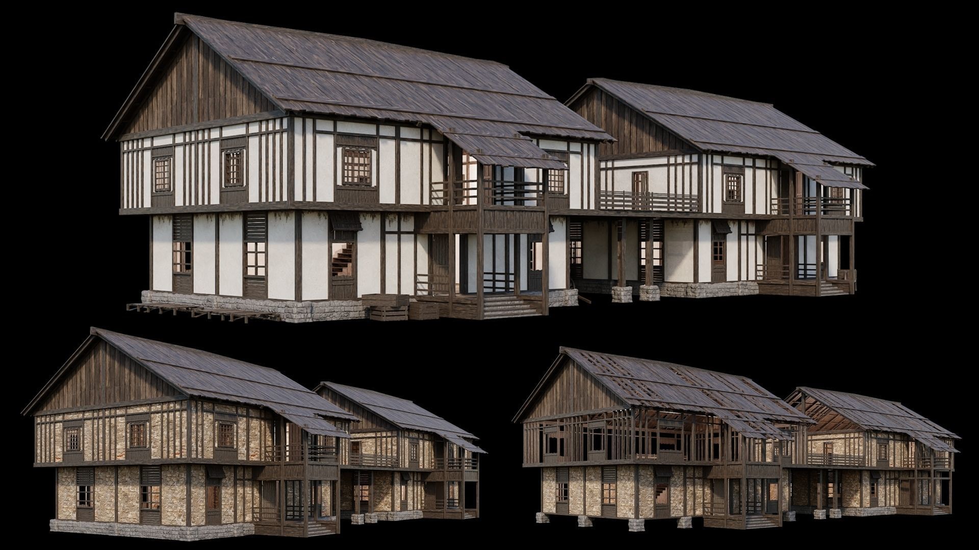 Medieval Village Collection 02 - 4K Textures Game Ready Low-poly 3D model_17