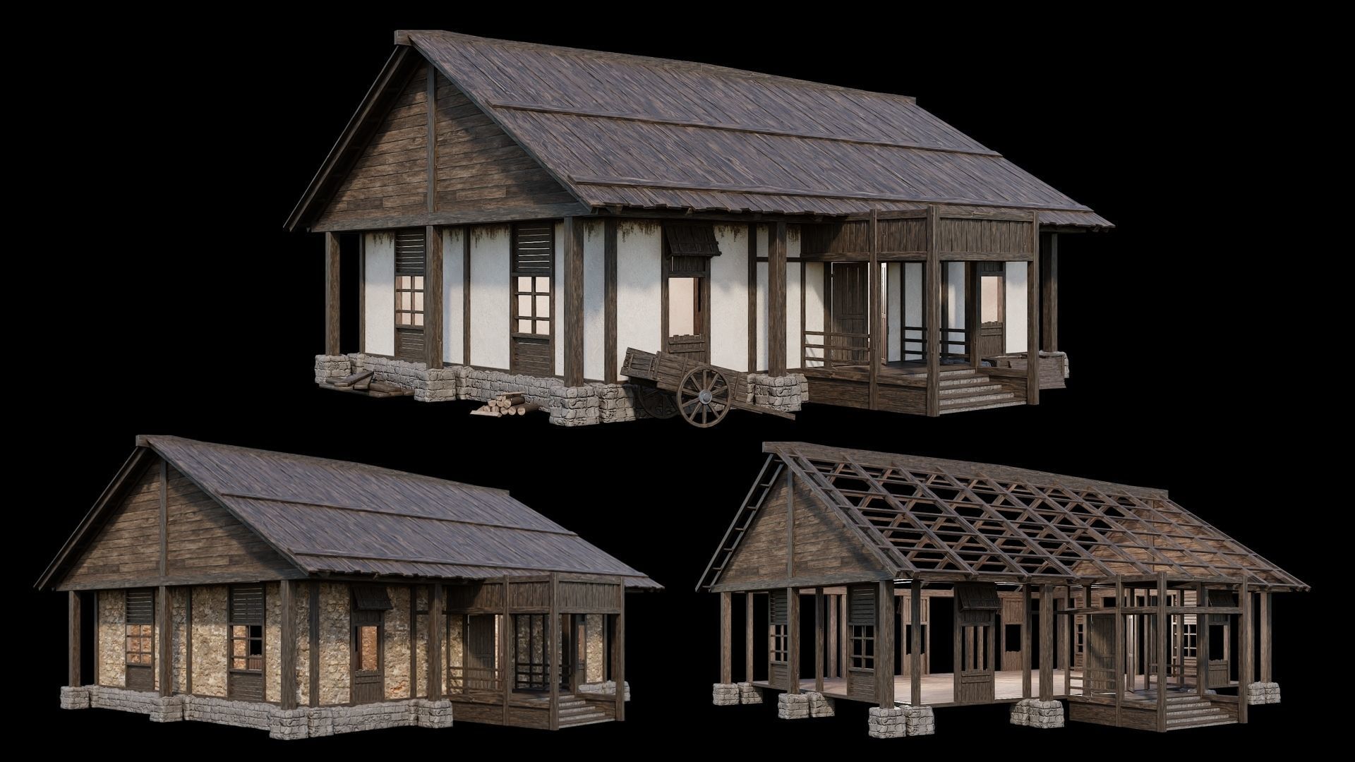 Medieval Village Collection 02 - 4K Textures Game Ready Low-poly 3D model_15