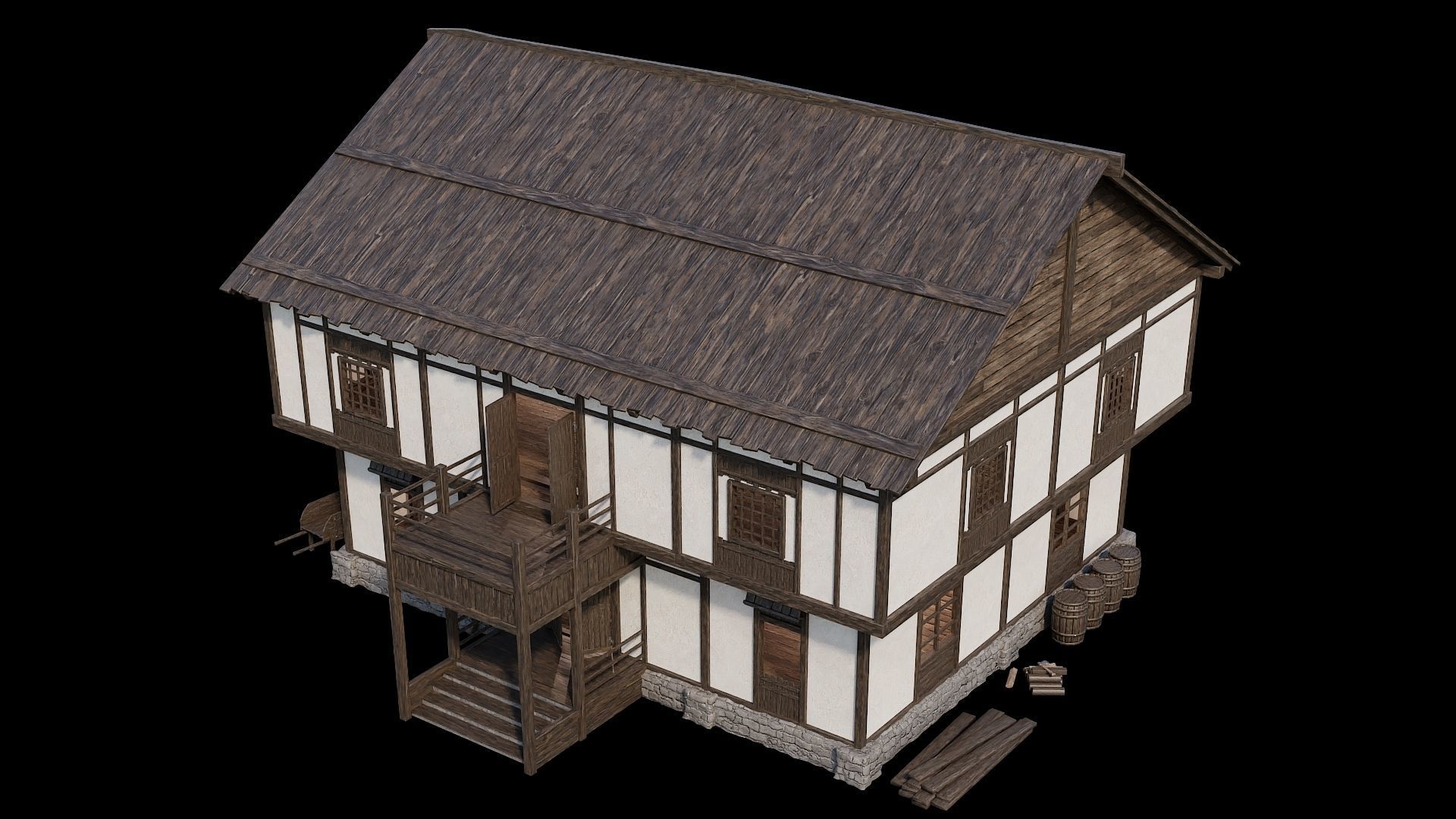 Medieval Village Collection 02 - 4K Textures Game Ready Low-poly 3D model_44