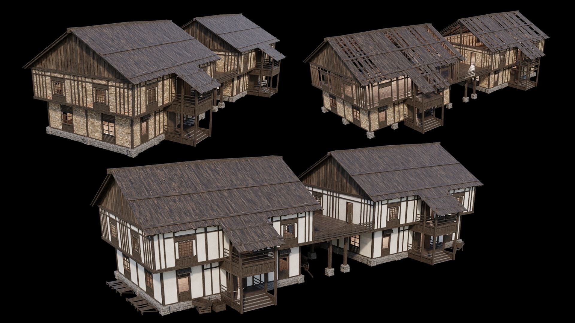 Medieval Village Collection 02 - 4K Textures Game Ready Low-poly 3D model_18