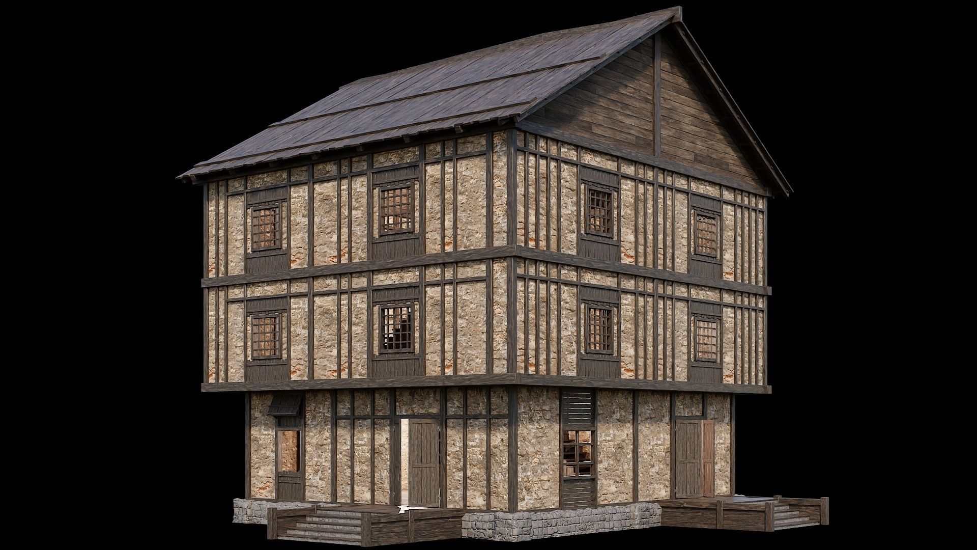 Medieval Village Collection 02 - 4K Textures Game Ready Low-poly 3D model_117