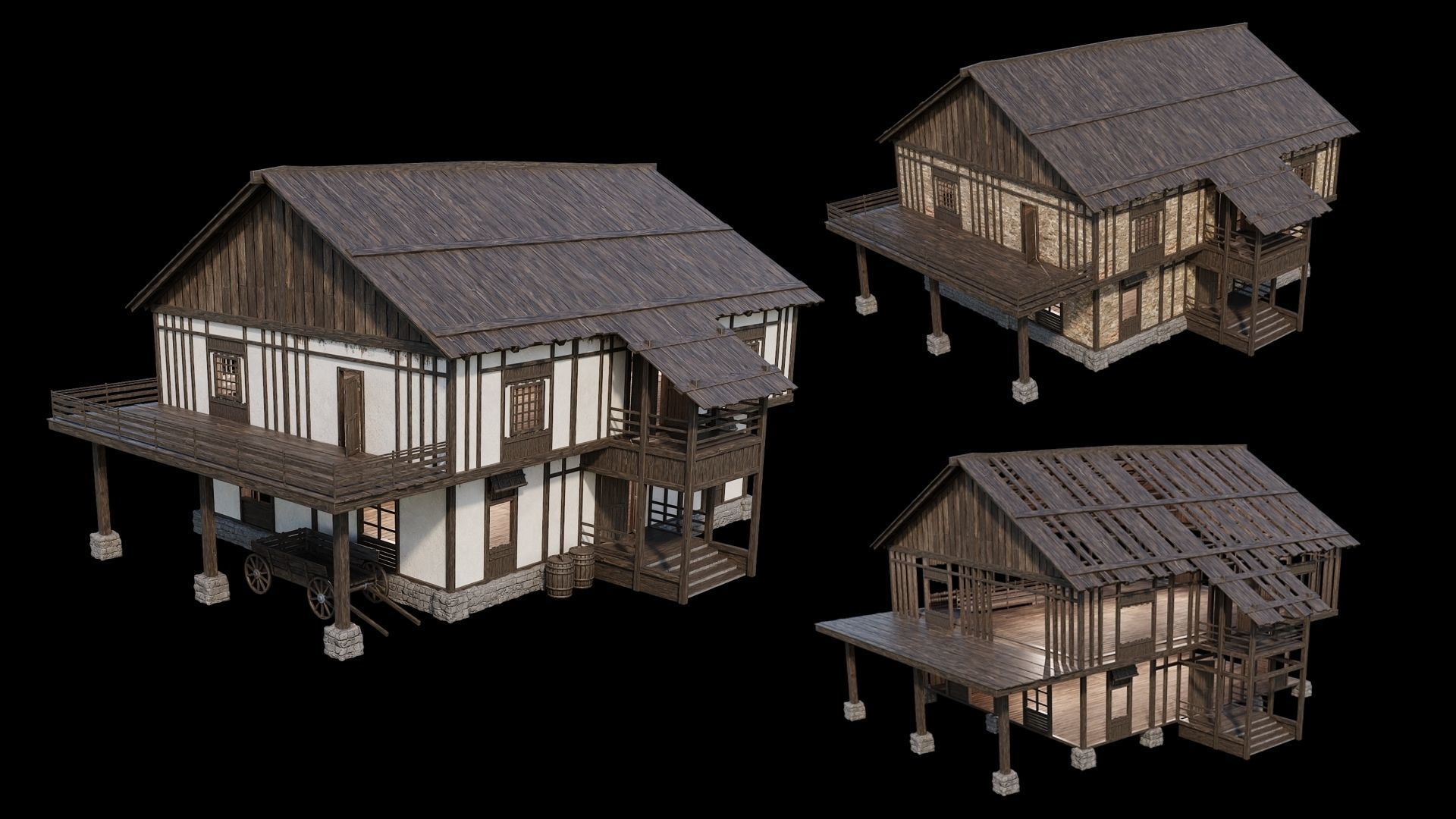 Medieval Village Collection 02 - 4K Textures Game Ready Low-poly 3D model_14