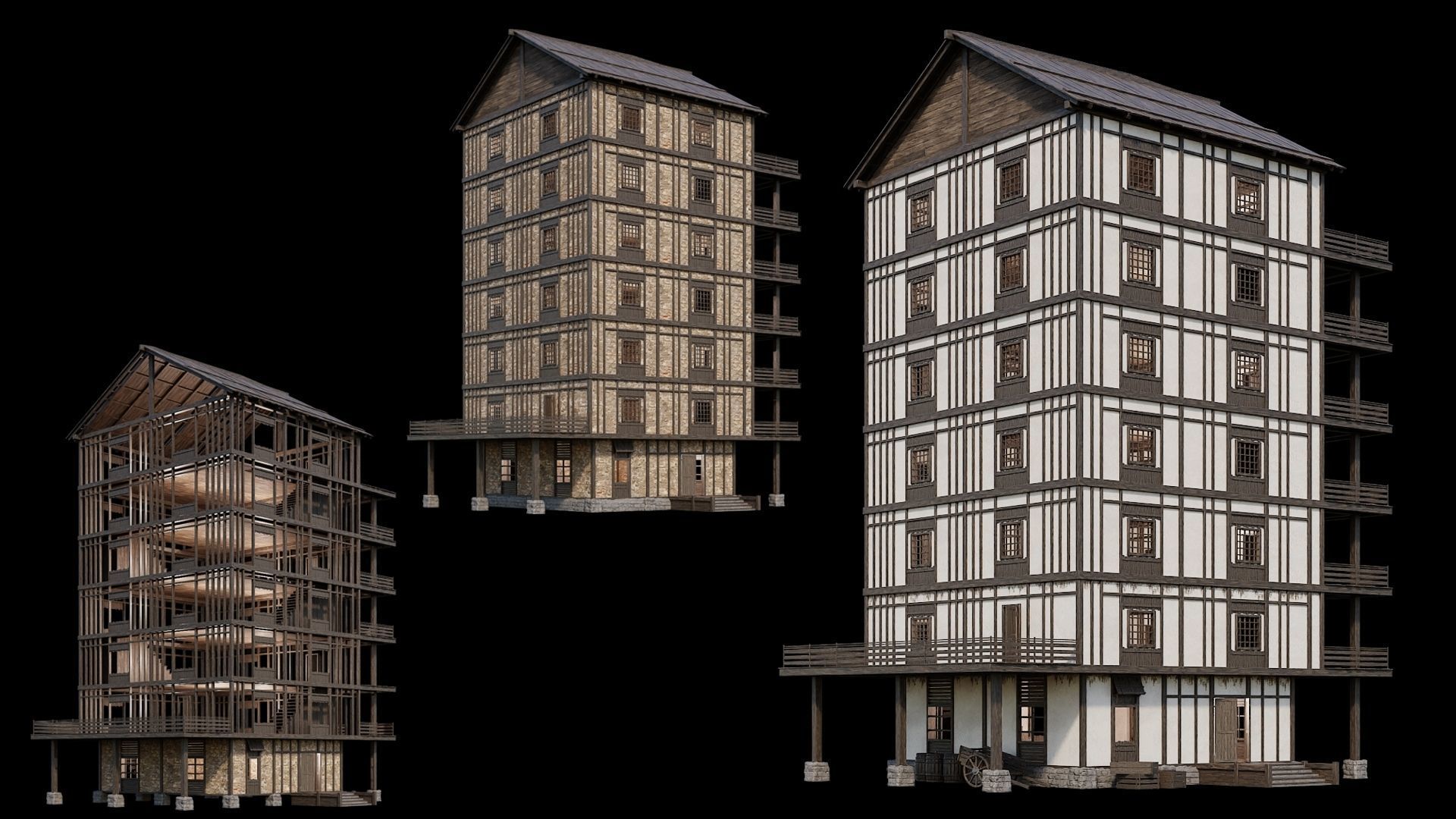 Medieval Village Collection 02 - 4K Textures Game Ready Low-poly 3D model_9