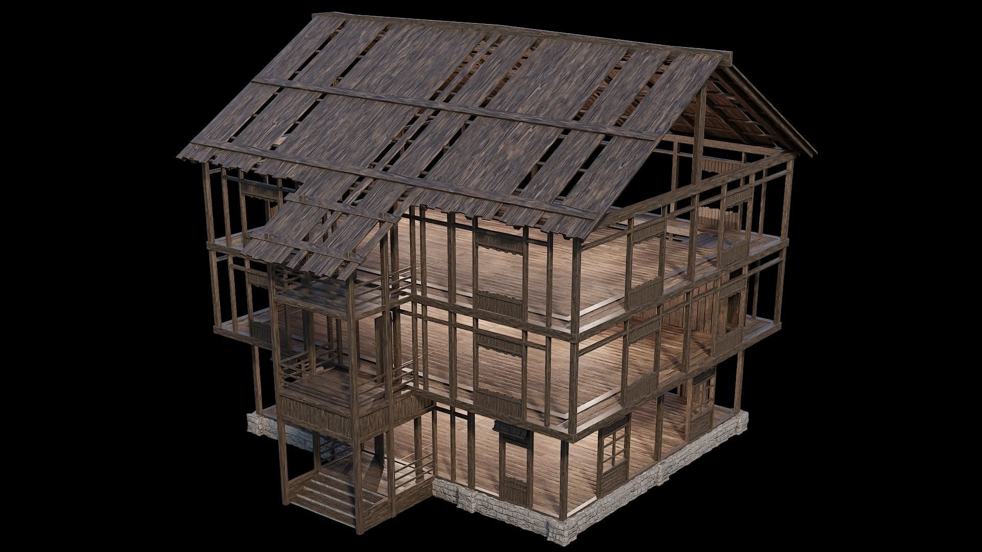 Medieval Village Collection 02 - 4K Textures Game Ready Low-poly 3D model_63