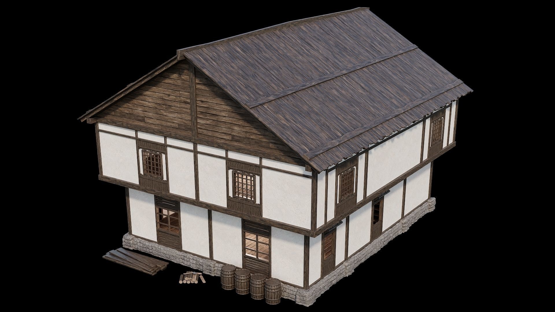 Medieval Village Collection 02 - 4K Textures Game Ready Low-poly 3D model_41