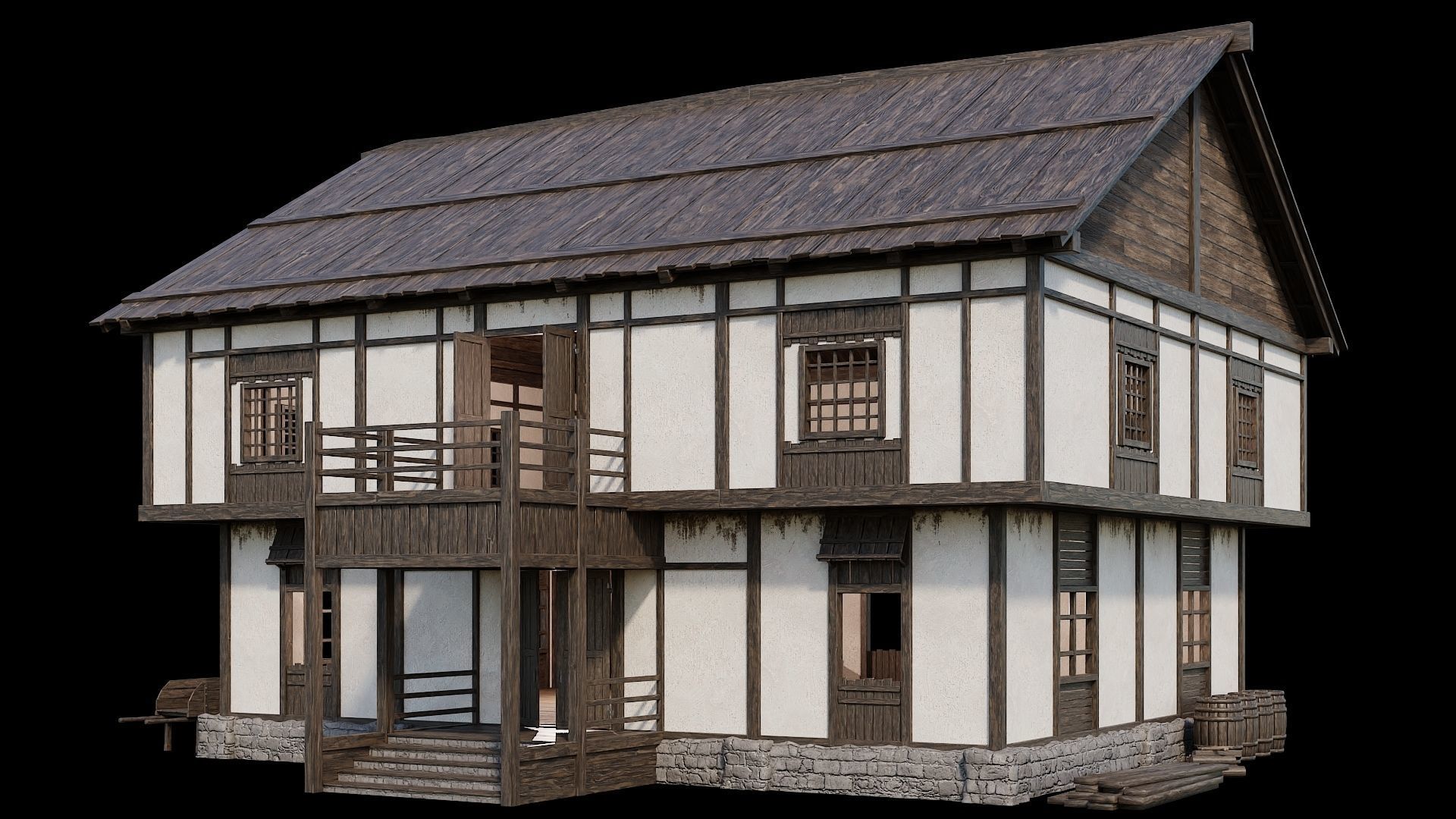 Medieval Village Collection 02 - 4K Textures Game Ready Low-poly 3D model_42