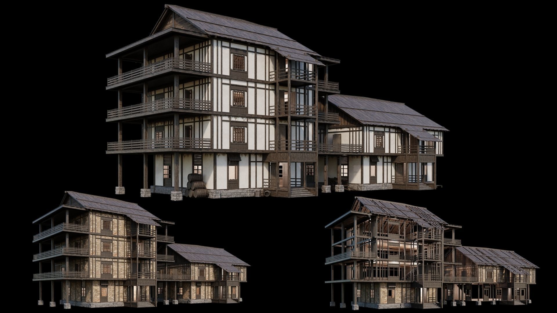 Medieval Village Collection 02 - 4K Textures Game Ready Low-poly 3D model_19