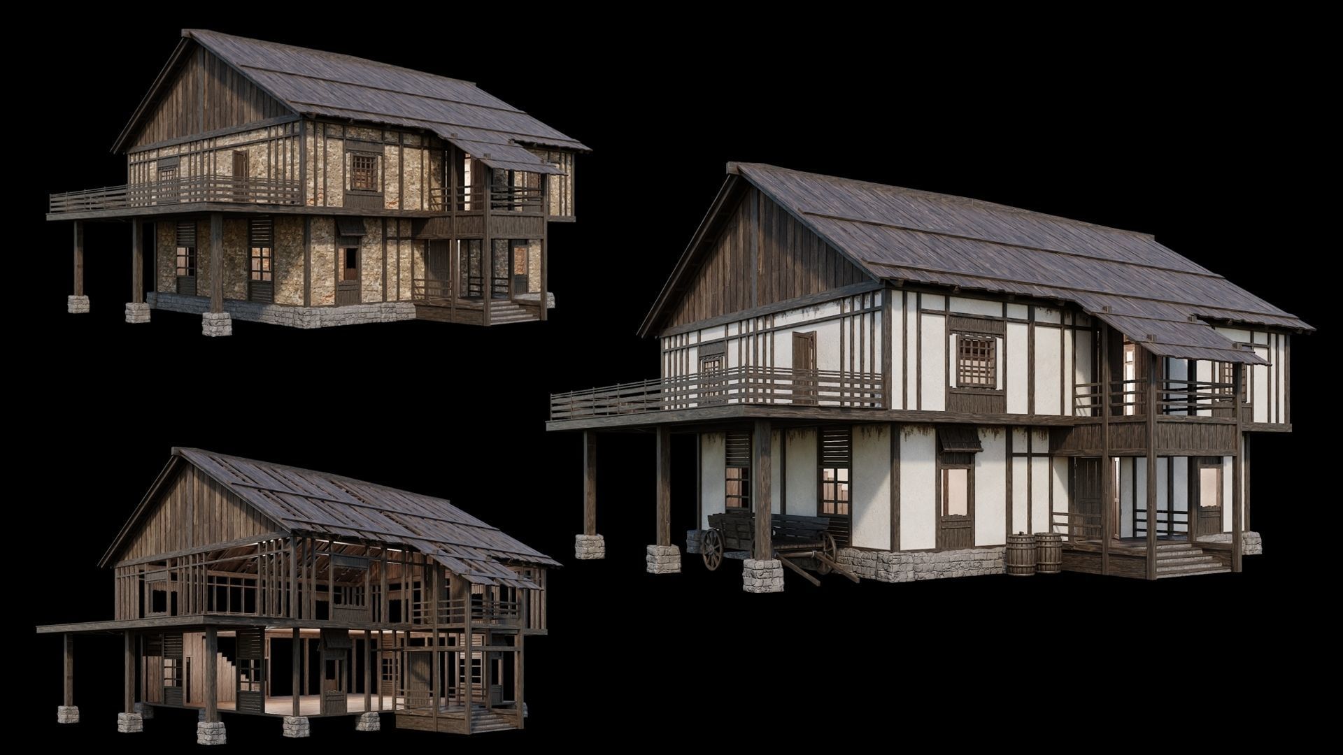 Medieval Village Collection 02 - 4K Textures Game Ready Low-poly 3D model_13