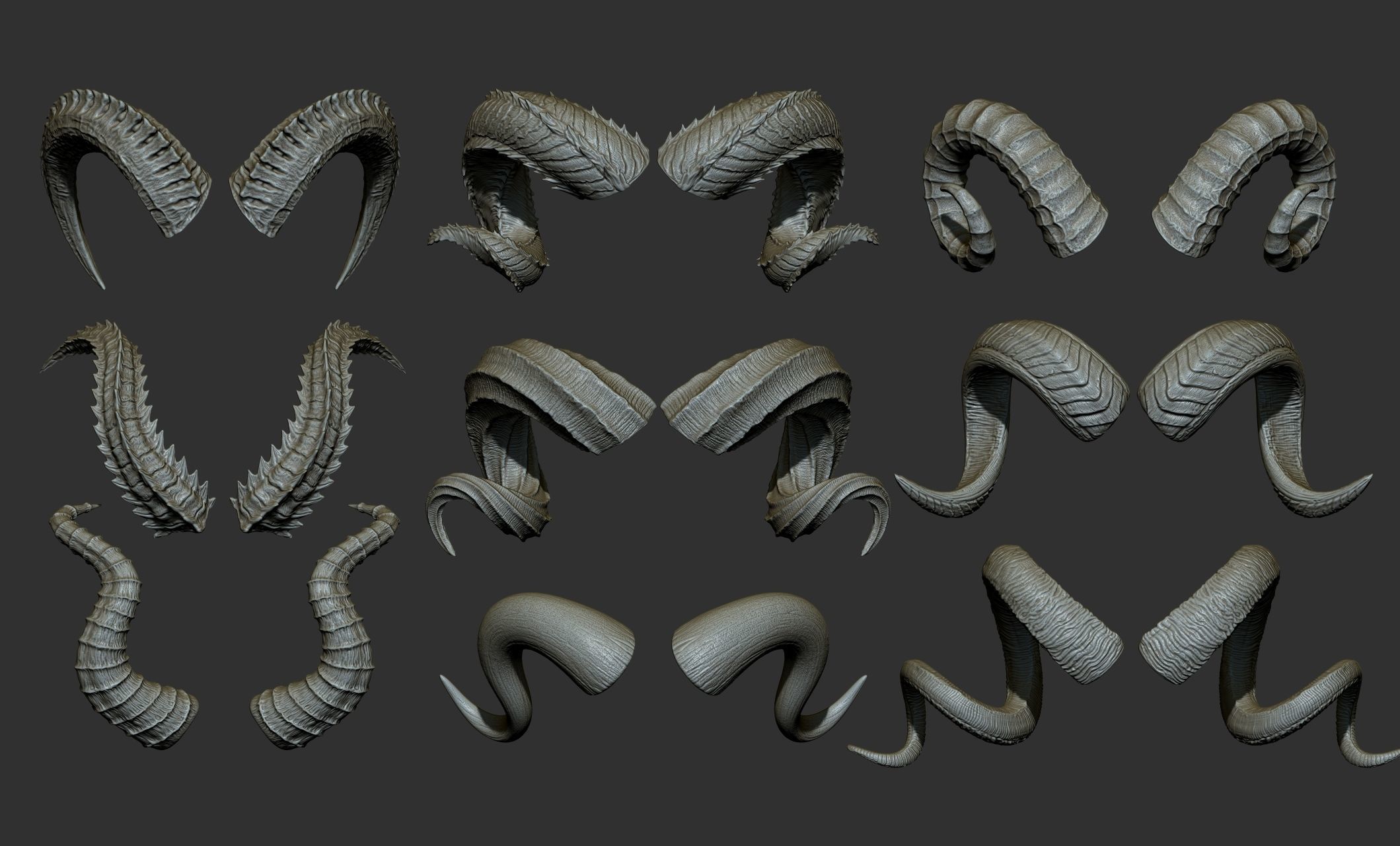 24  Creature Monster Demon Horns 3D model_76