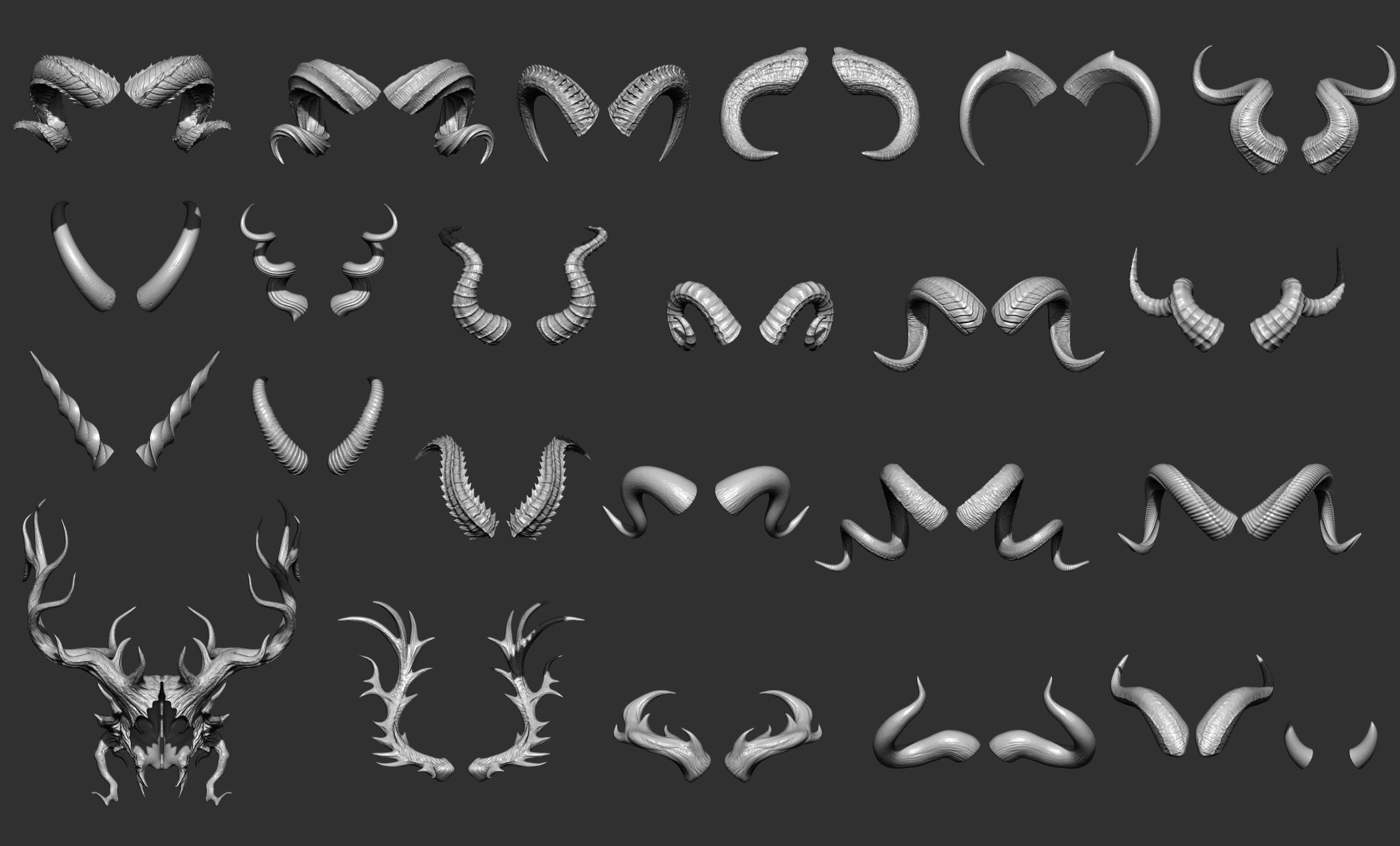 24  Creature Monster Demon Horns 3D model_75