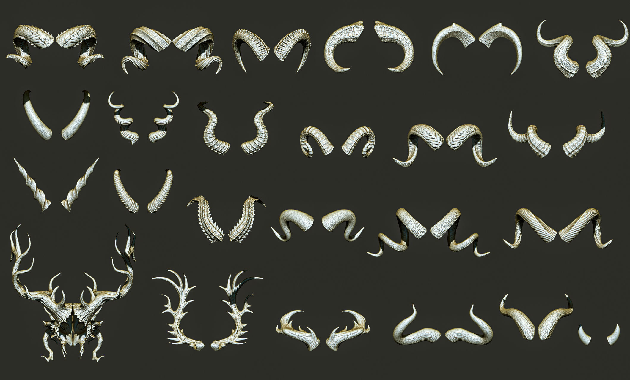 24  Creature Monster Demon Horns 3D model_74
