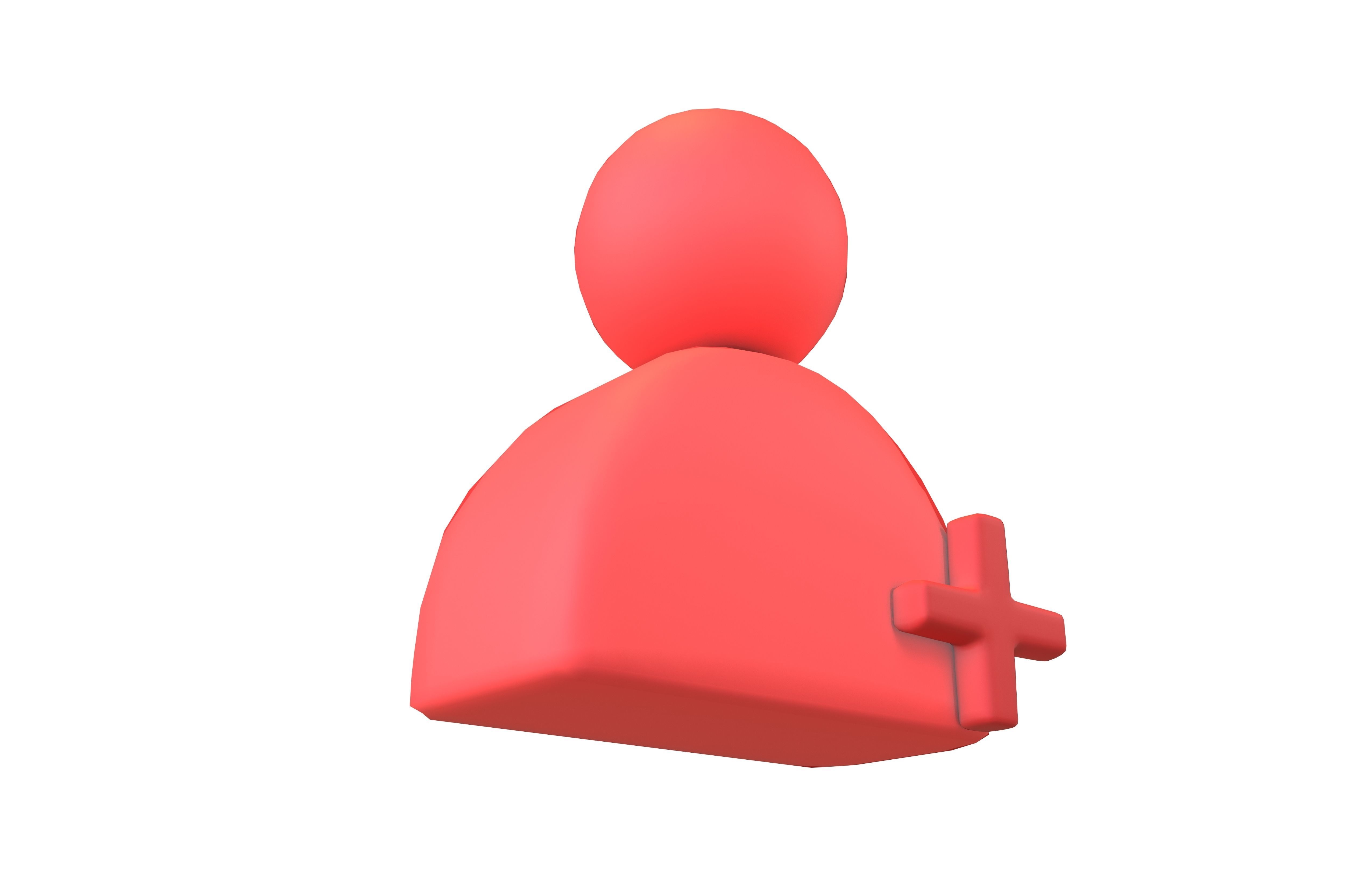 3D model Add User Icon v1 002 VR / AR / low-poly | CGTrader