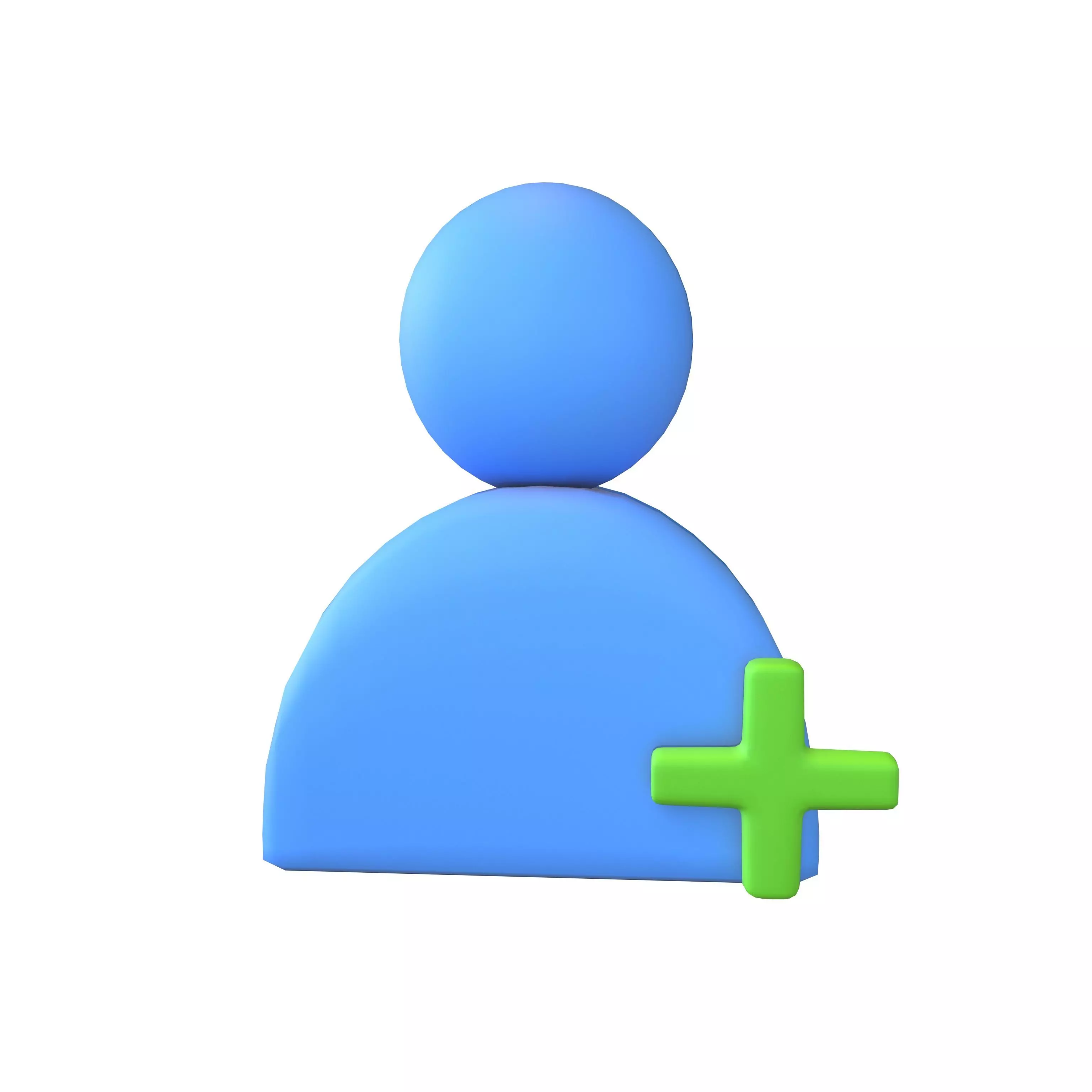 Add User Icon v1 005 Low-poly 3D model