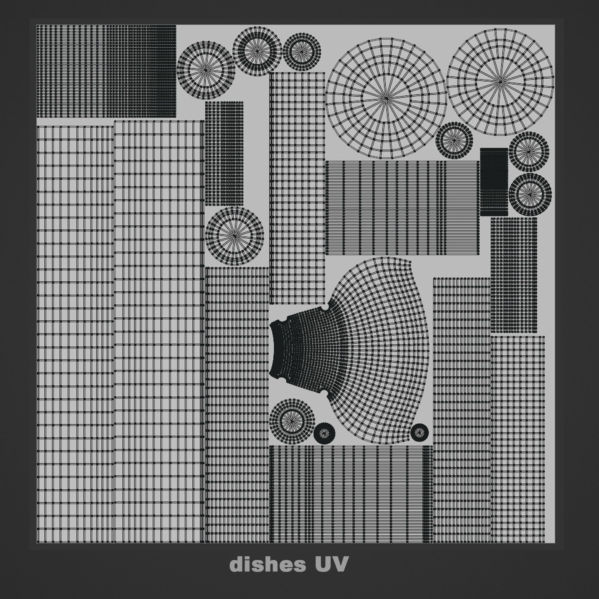 Earthenware on wooden shelves decorative wooden wall 3D model_11